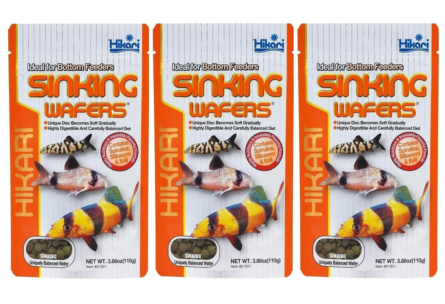 Tropical Sinking Wafers Fish Food [Set of 3] Size: 3.88 OuncesQ