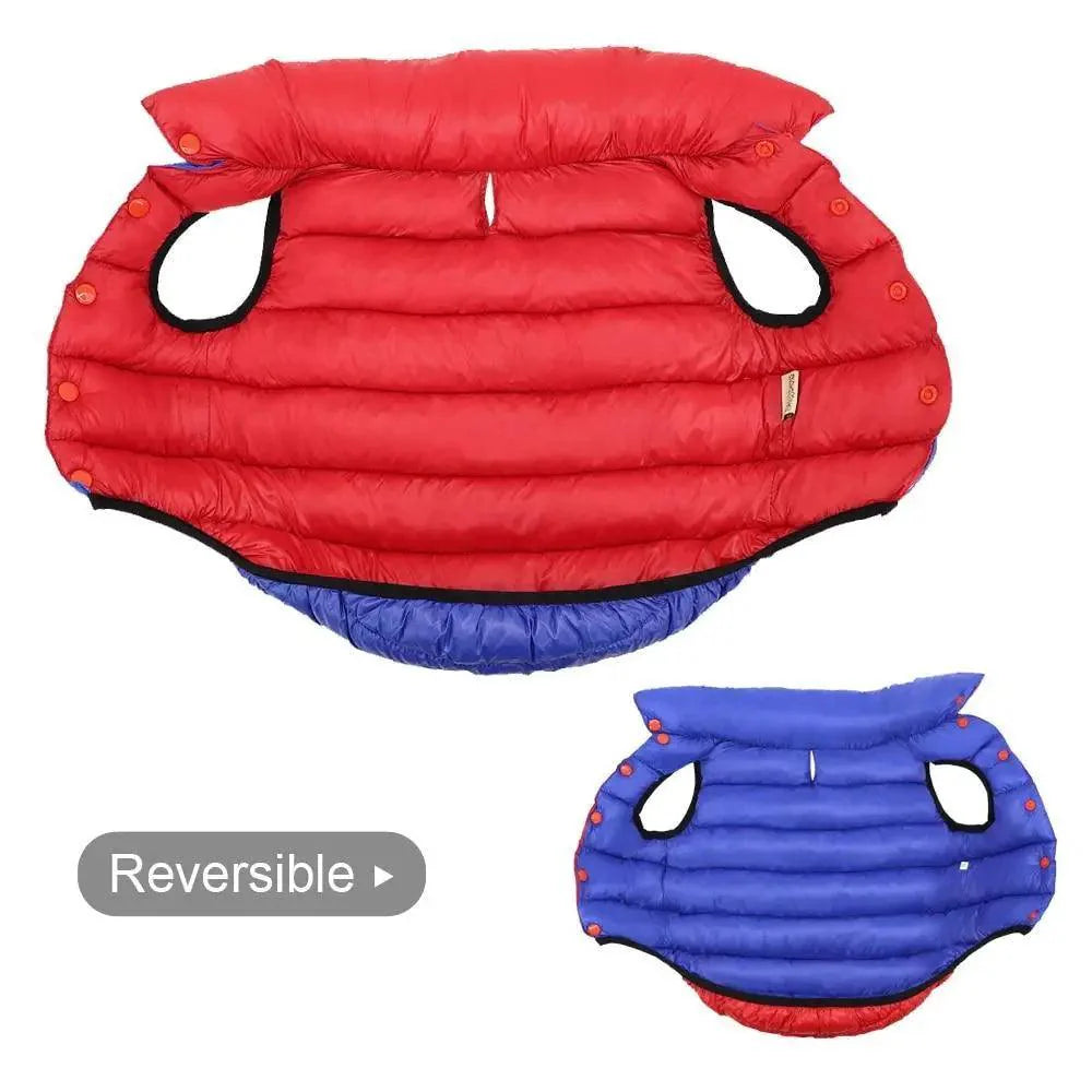 Warm Winter Dog Clothes Vest Reversible Dogs Jacket Coat 3 Layer Thick Pet Clothing Waterproof Outfit for Small Large Dogs