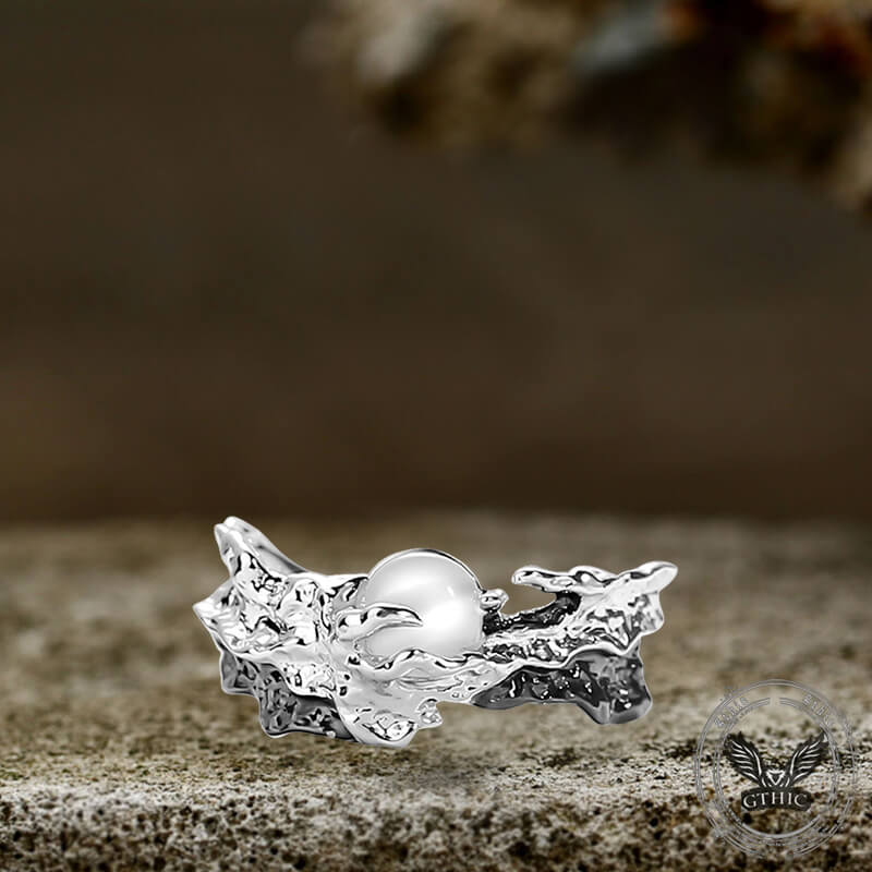 Wave Sun and Moon Alloy Open Couple Ring