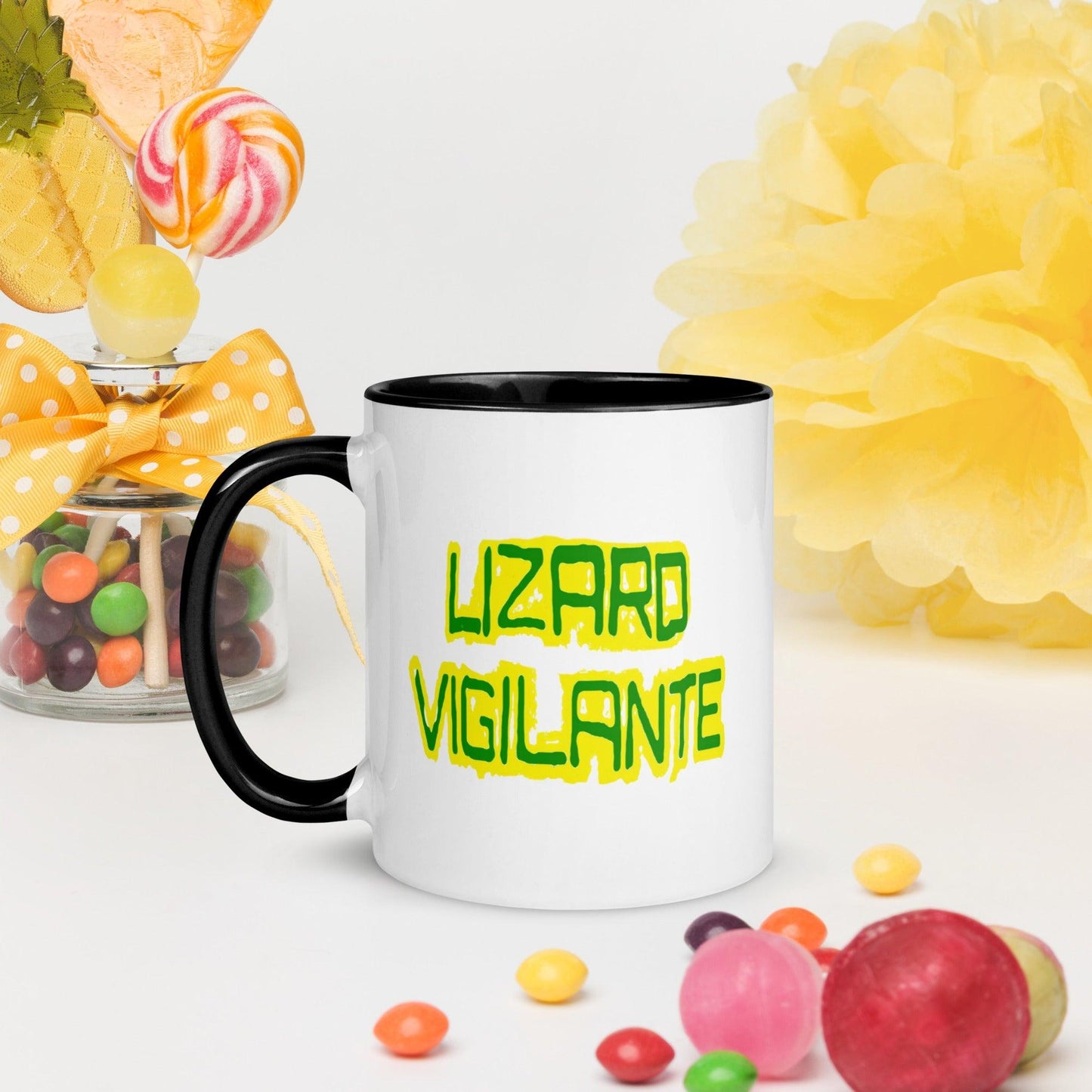 Lizard Vigilante Logoo Mug with Color Inside - Lizard Vigilante