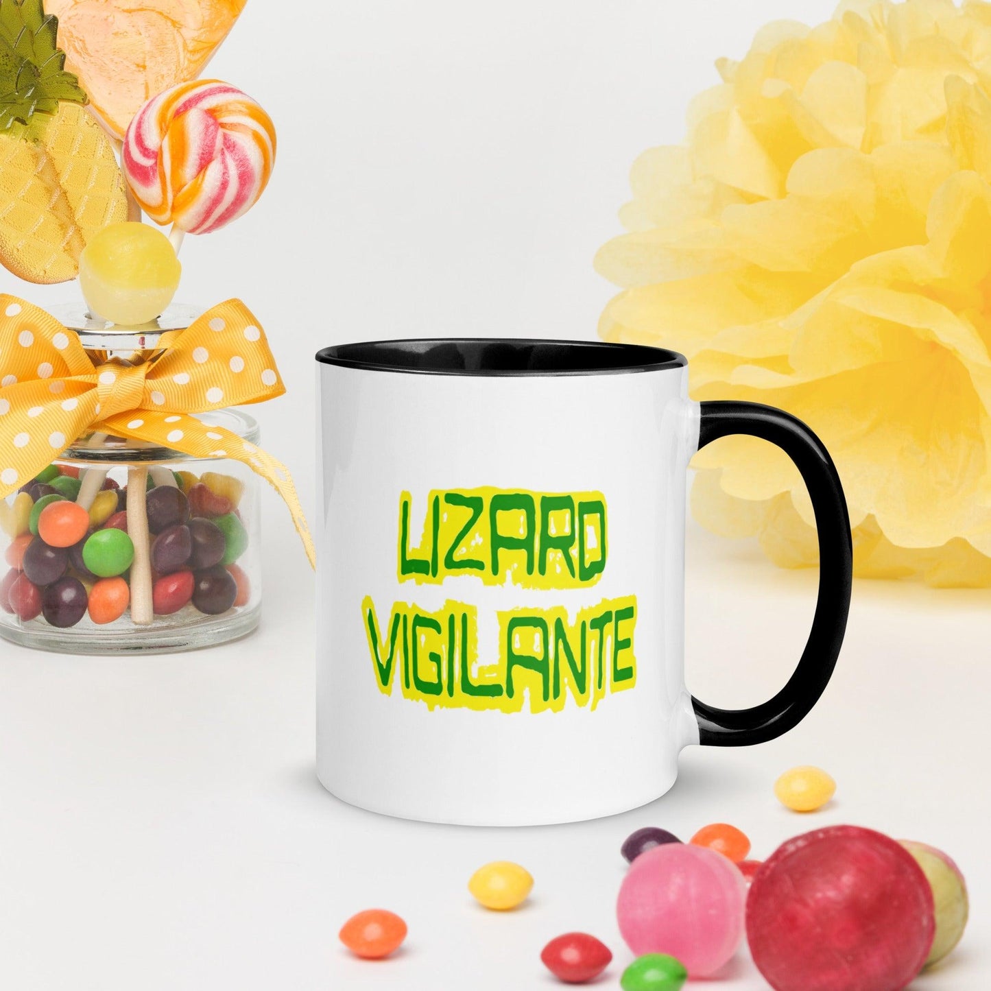 Lizard Vigilante Logoo Mug with Color Inside - Lizard Vigilante