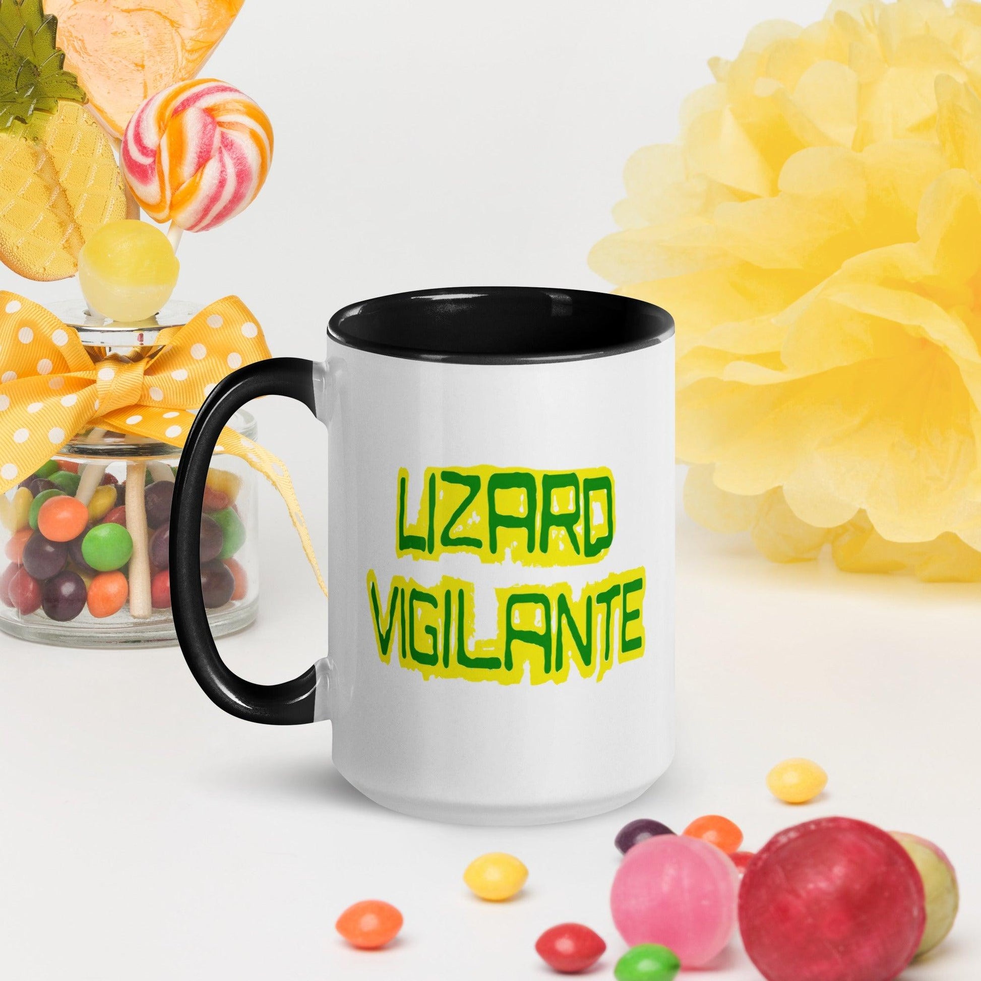 Lizard Vigilante Logoo Mug with Color Inside - Lizard Vigilante