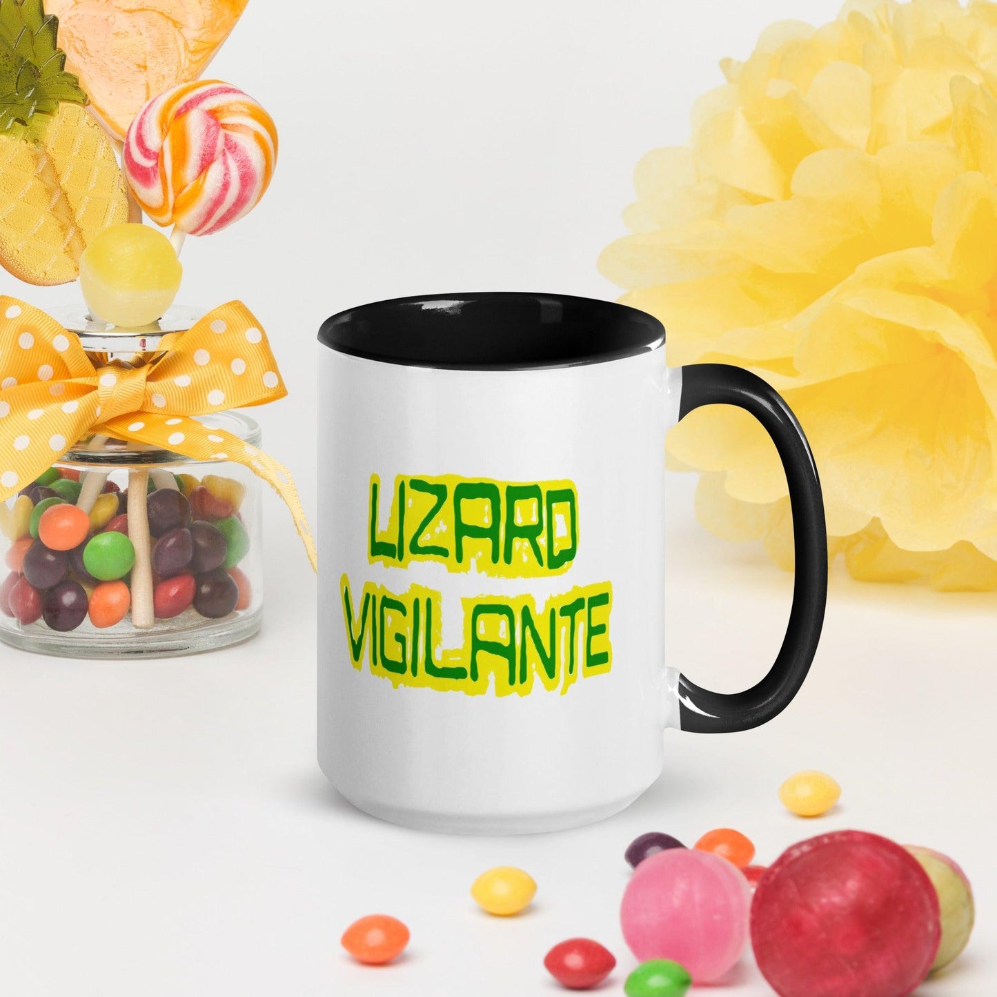 Lizard Vigilante Logoo Mug with Color Inside - Lizard Vigilante