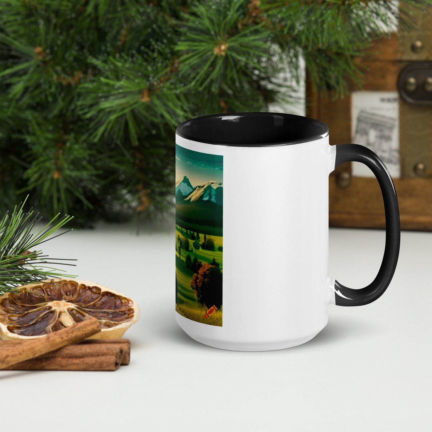 Mountain Scene Mug with Color Inside - Lizard Vigilante