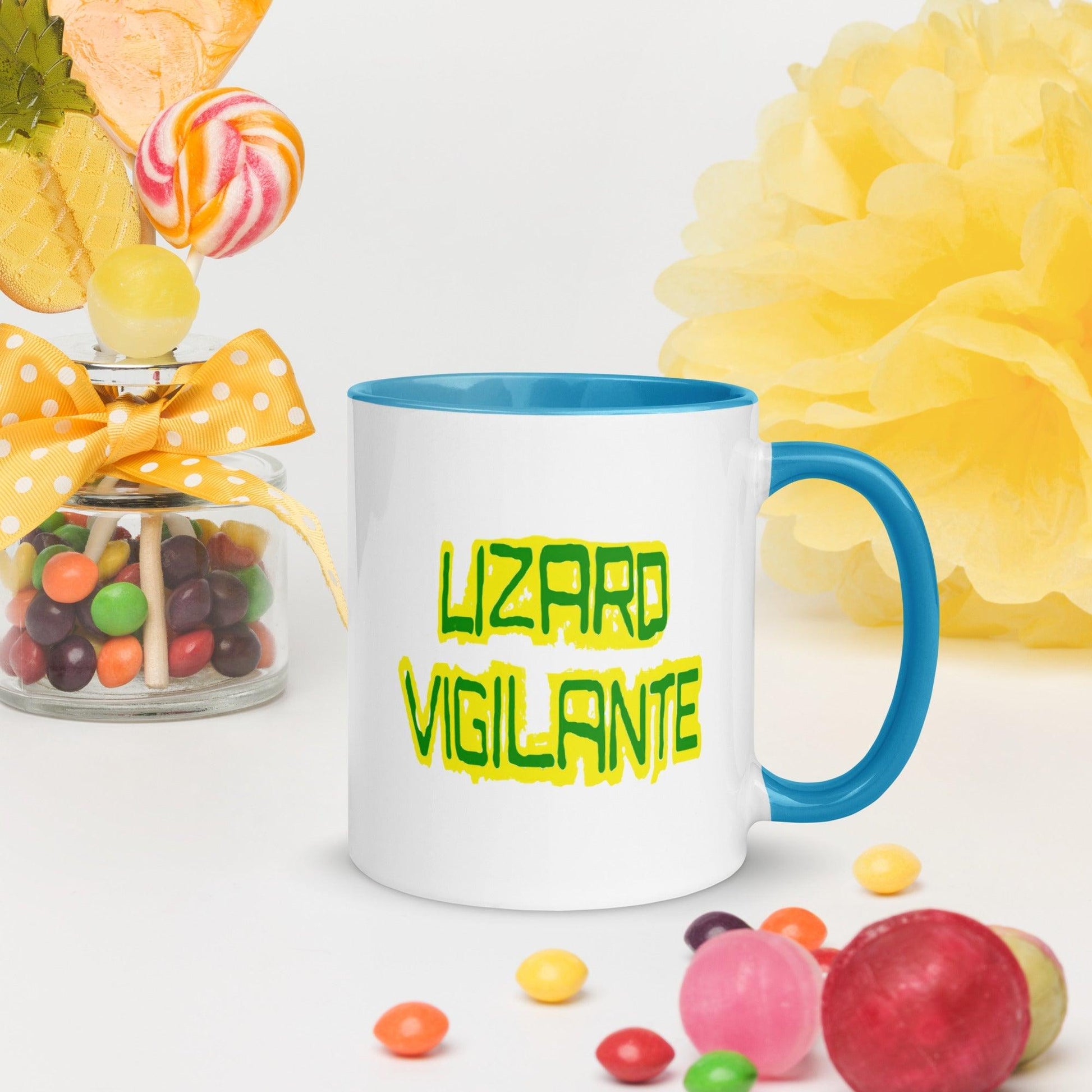 Lizard Vigilante Logoo Mug with Color Inside - Lizard Vigilante