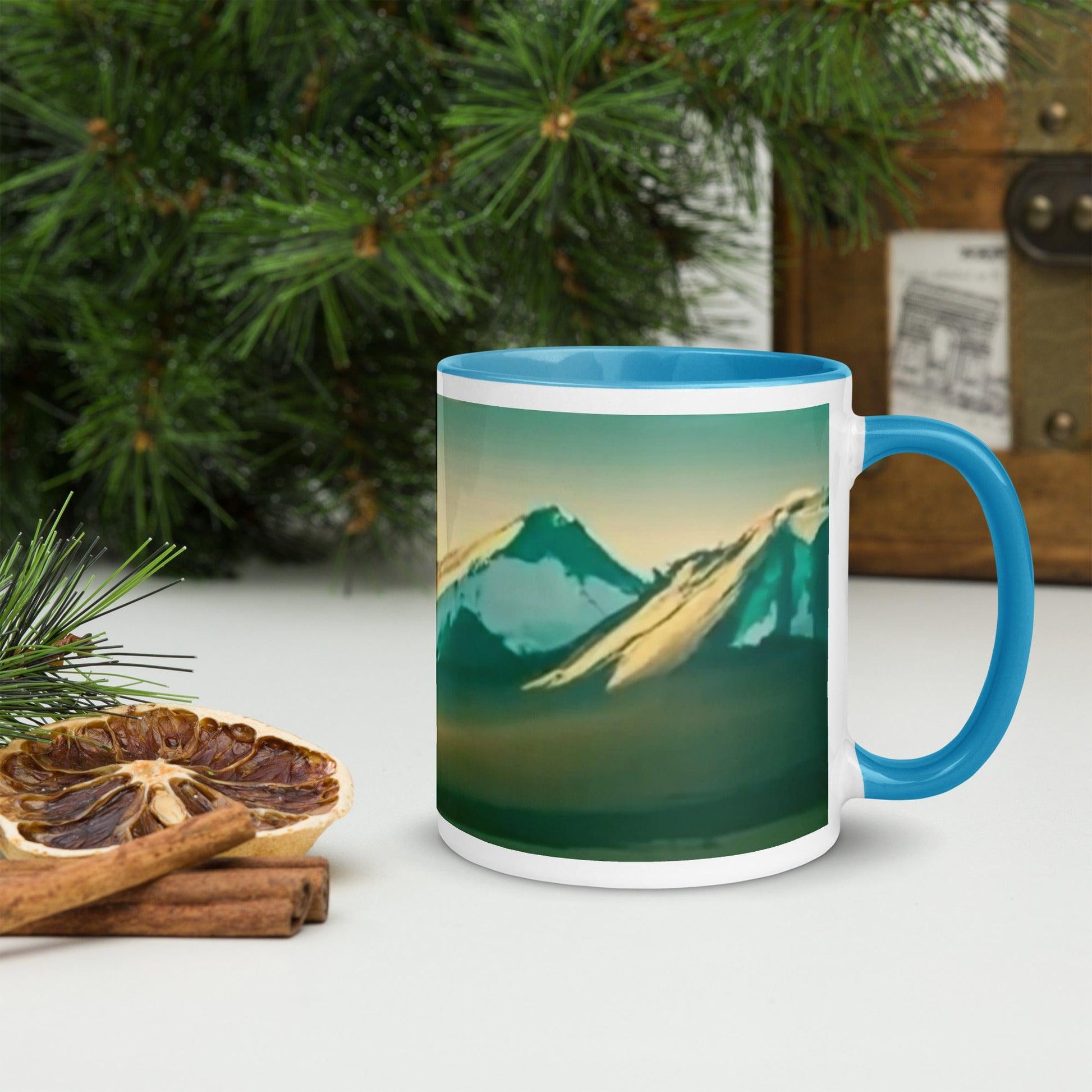 Mountain Scene Mug with Color Inside - Lizard Vigilante