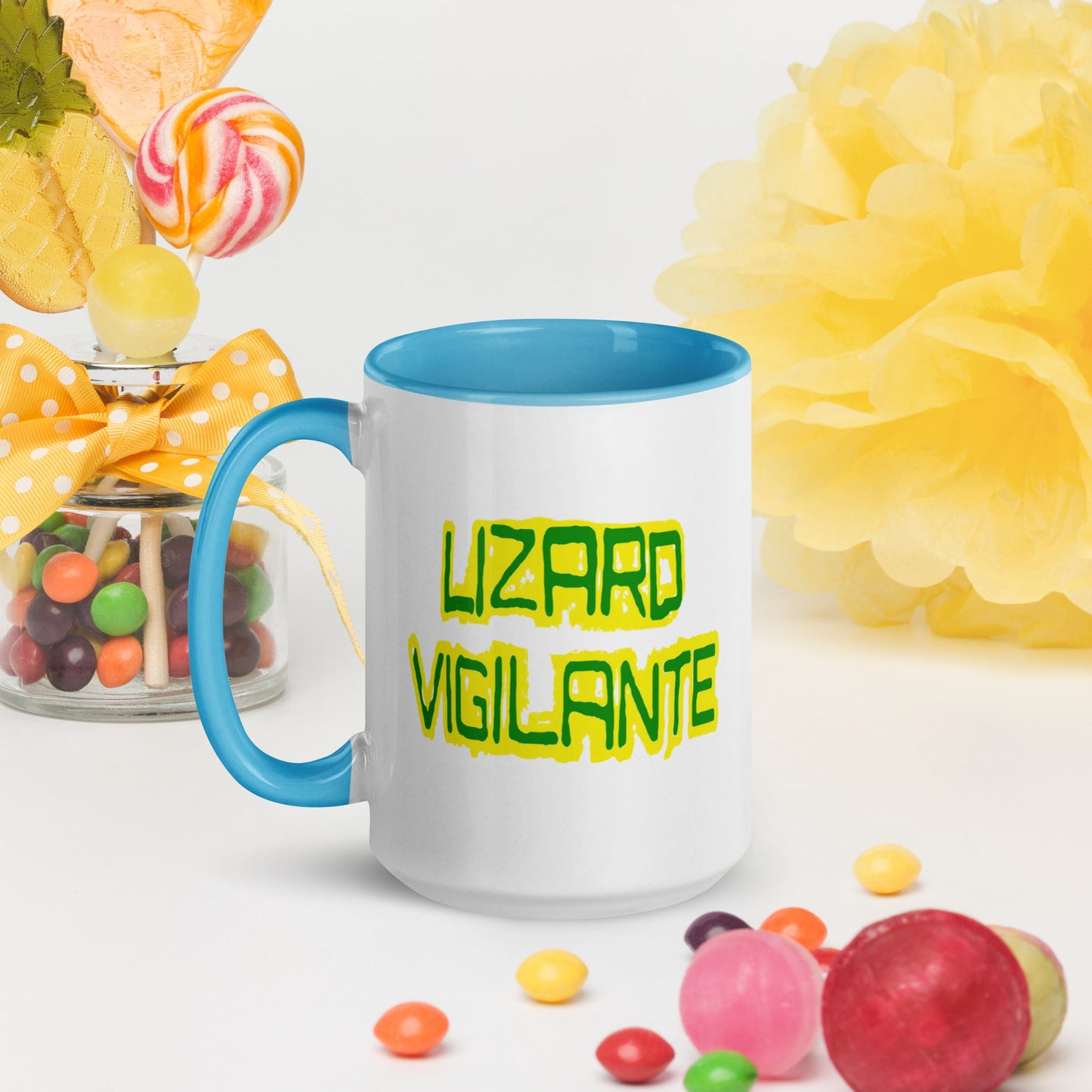 Lizard Vigilante Logoo Mug with Color Inside - Lizard Vigilante