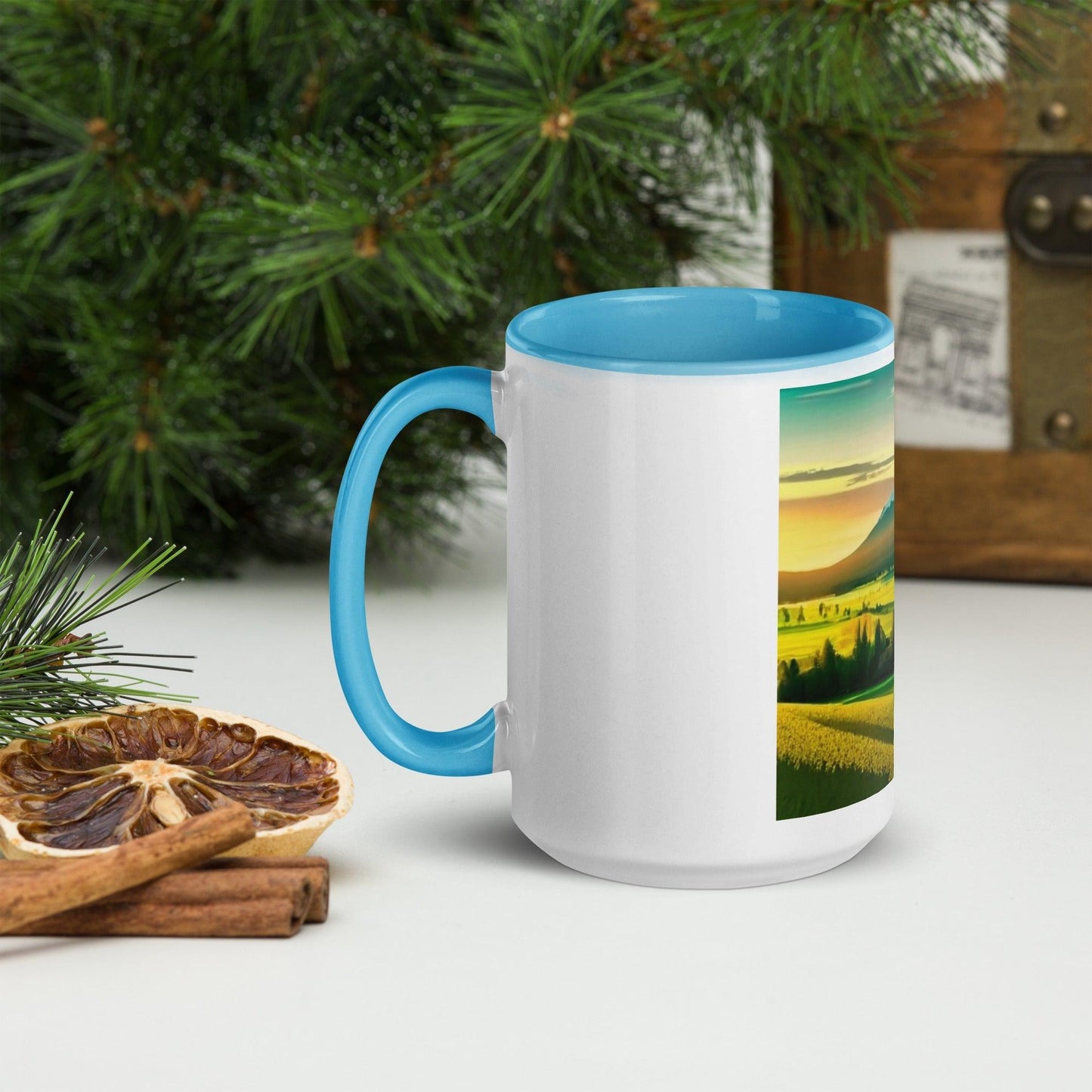 Mountain Scene Mug with Color Inside - Lizard Vigilante