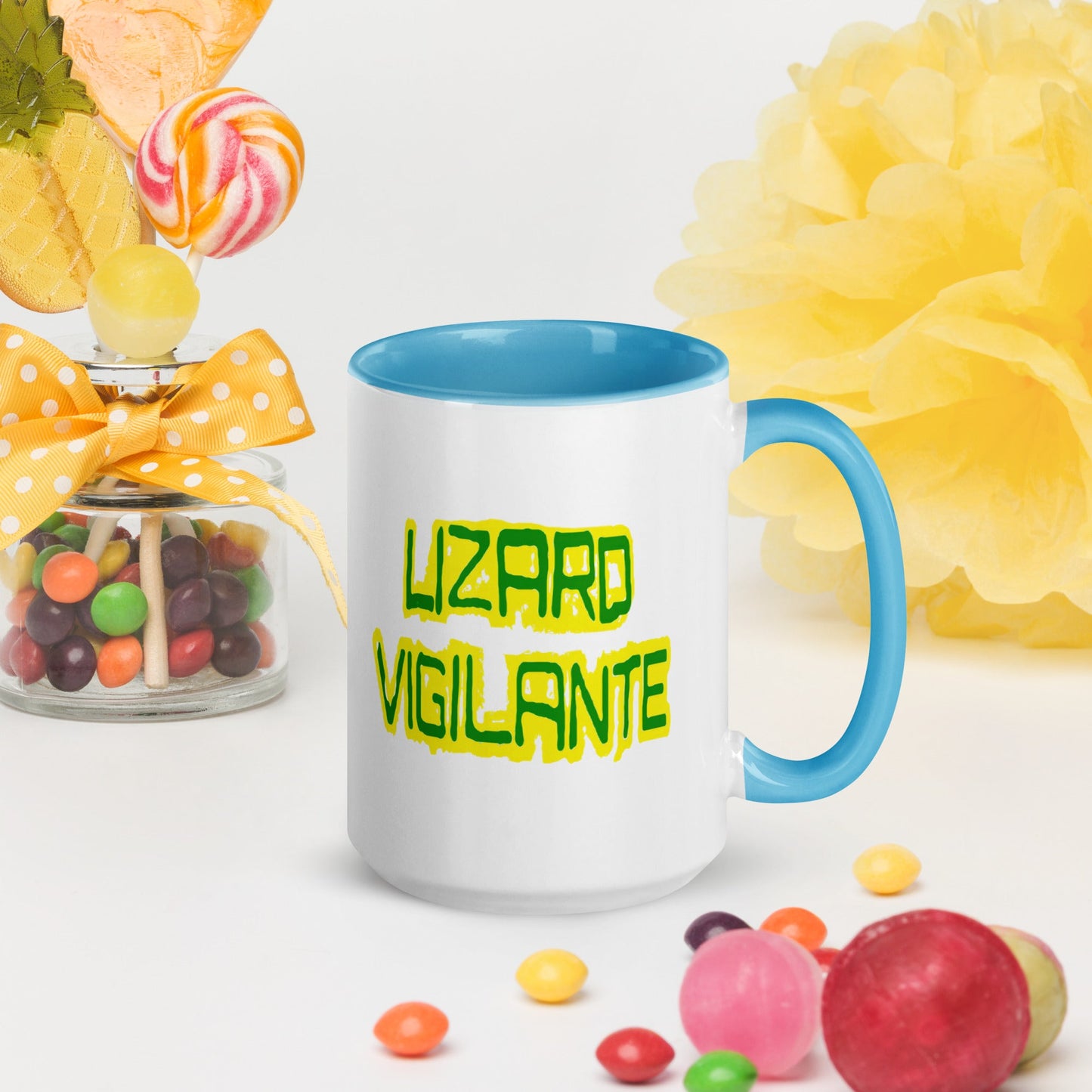 Lizard Vigilante Logoo Mug with Color Inside - Lizard Vigilante
