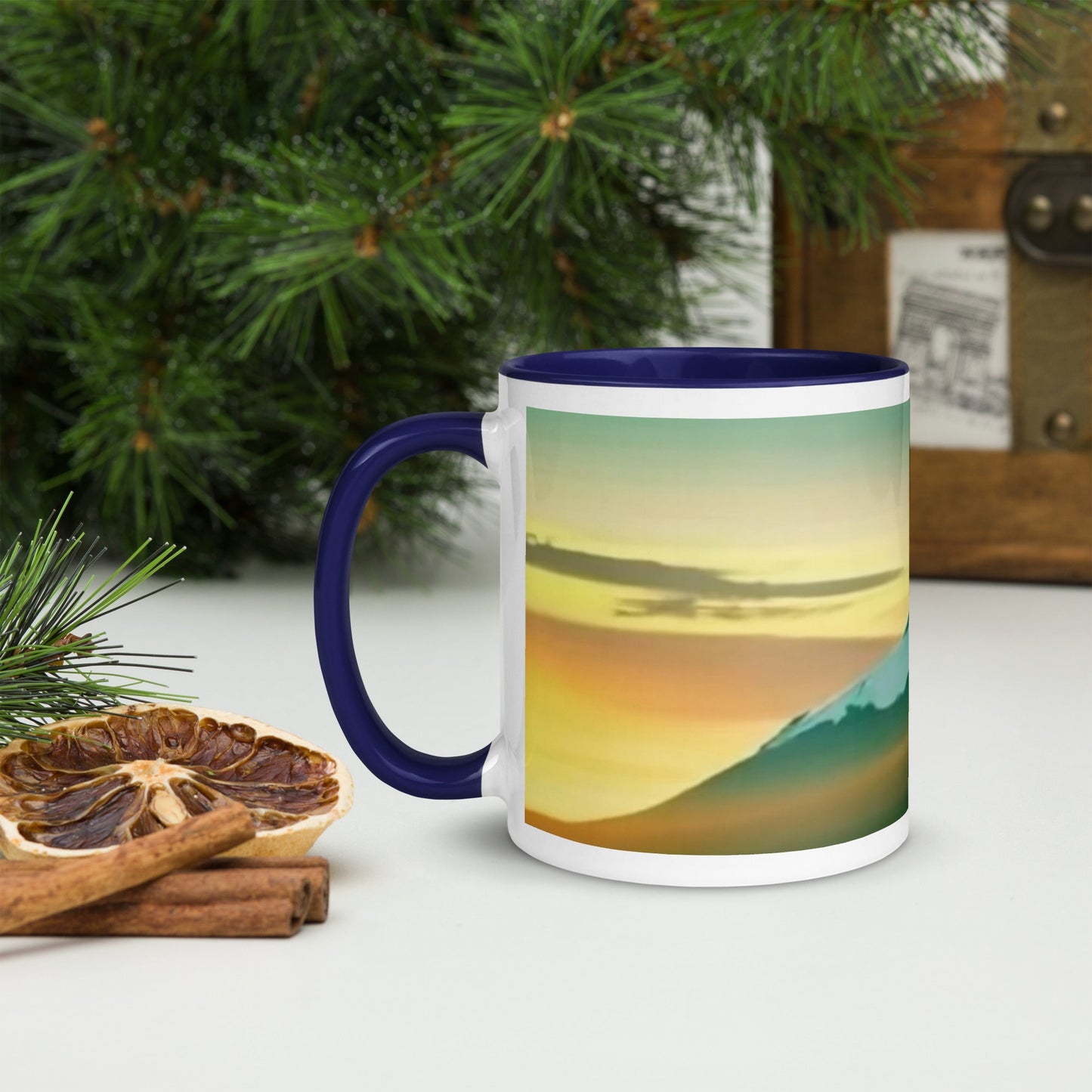 Mountain Scene Mug with Color Inside - Lizard Vigilante