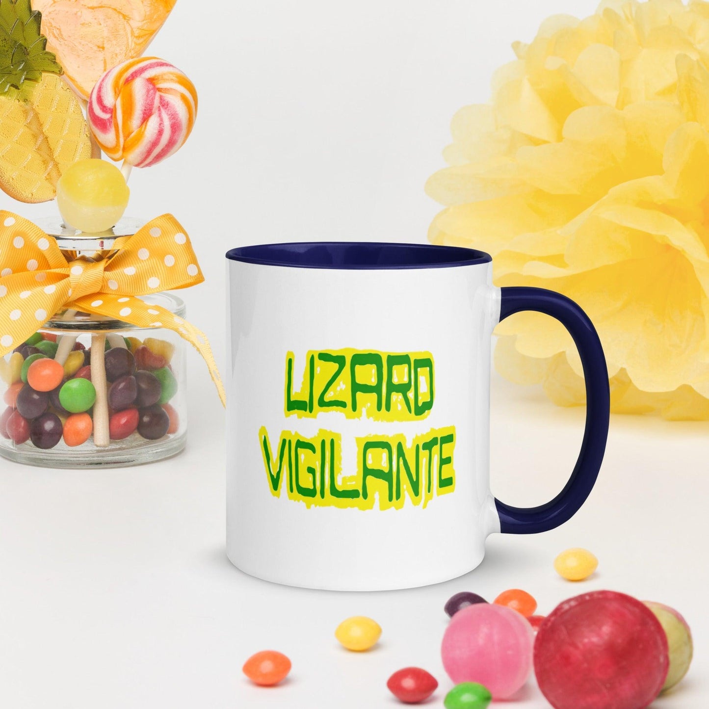 Lizard Vigilante Logoo Mug with Color Inside - Lizard Vigilante