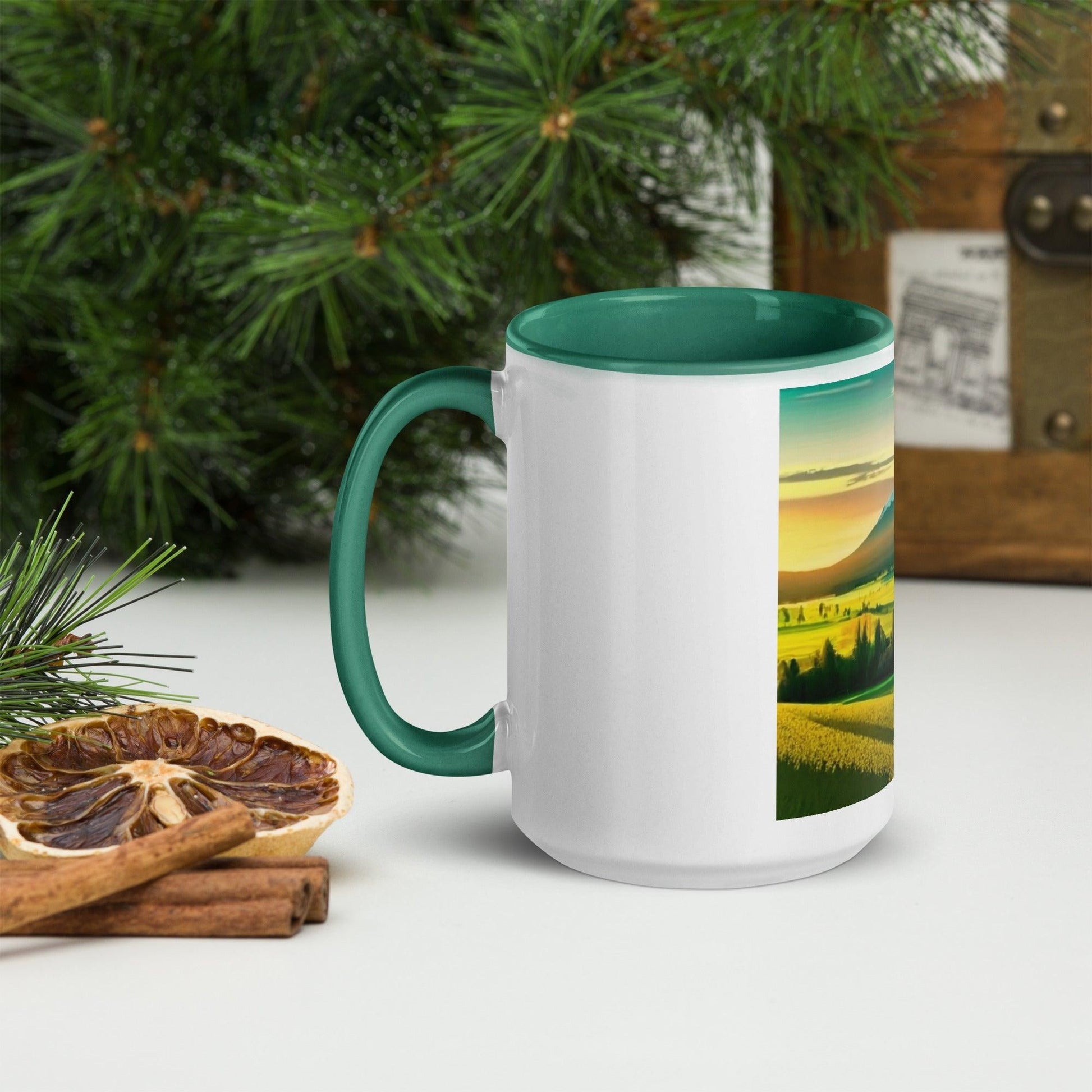 Mountain Scene Mug with Color Inside - Lizard Vigilante