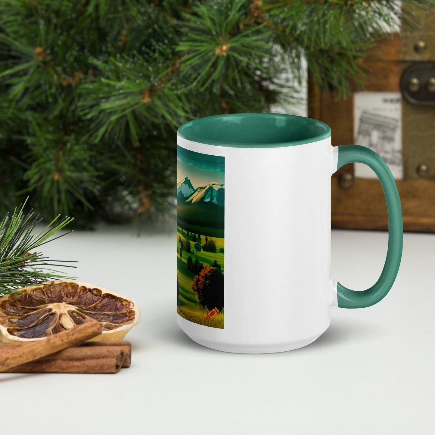 Mountain Scene Mug with Color Inside - Lizard Vigilante