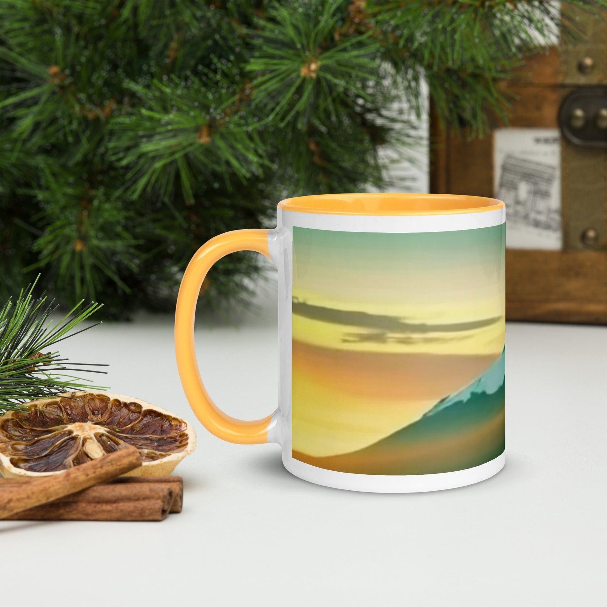 Mountain Scene Mug with Color Inside - Lizard Vigilante