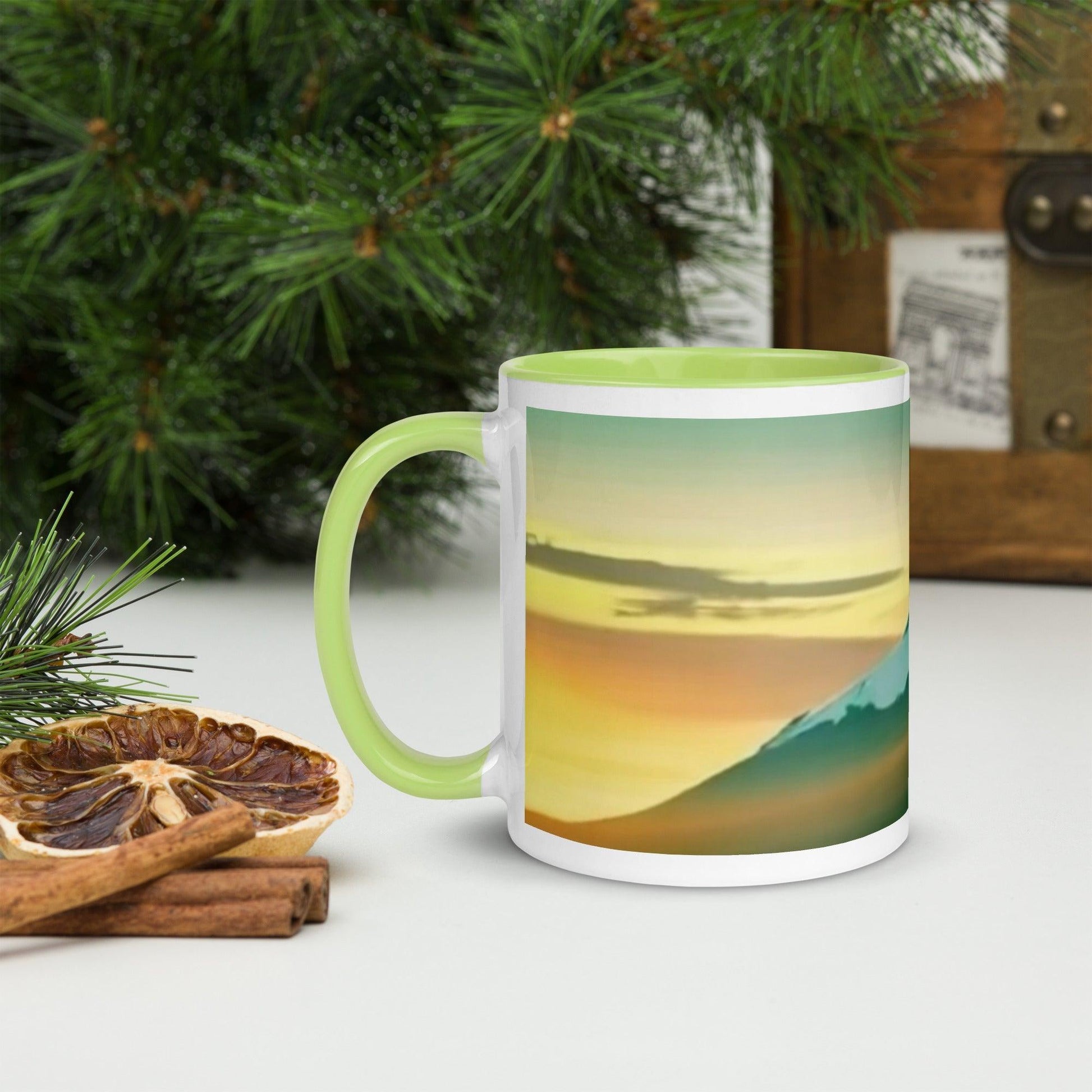 Mountain Scene Mug with Color Inside - Lizard Vigilante