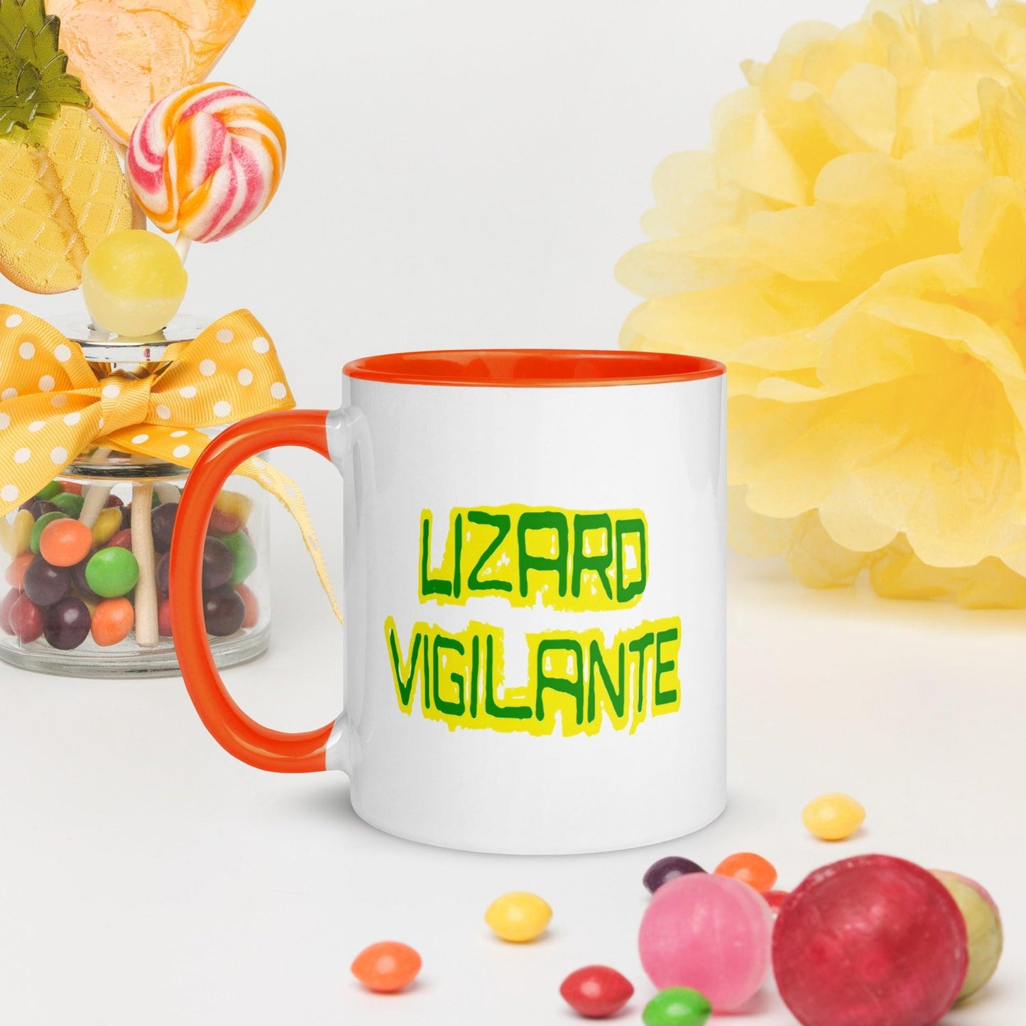 Lizard Vigilante Logoo Mug with Color Inside - Lizard Vigilante