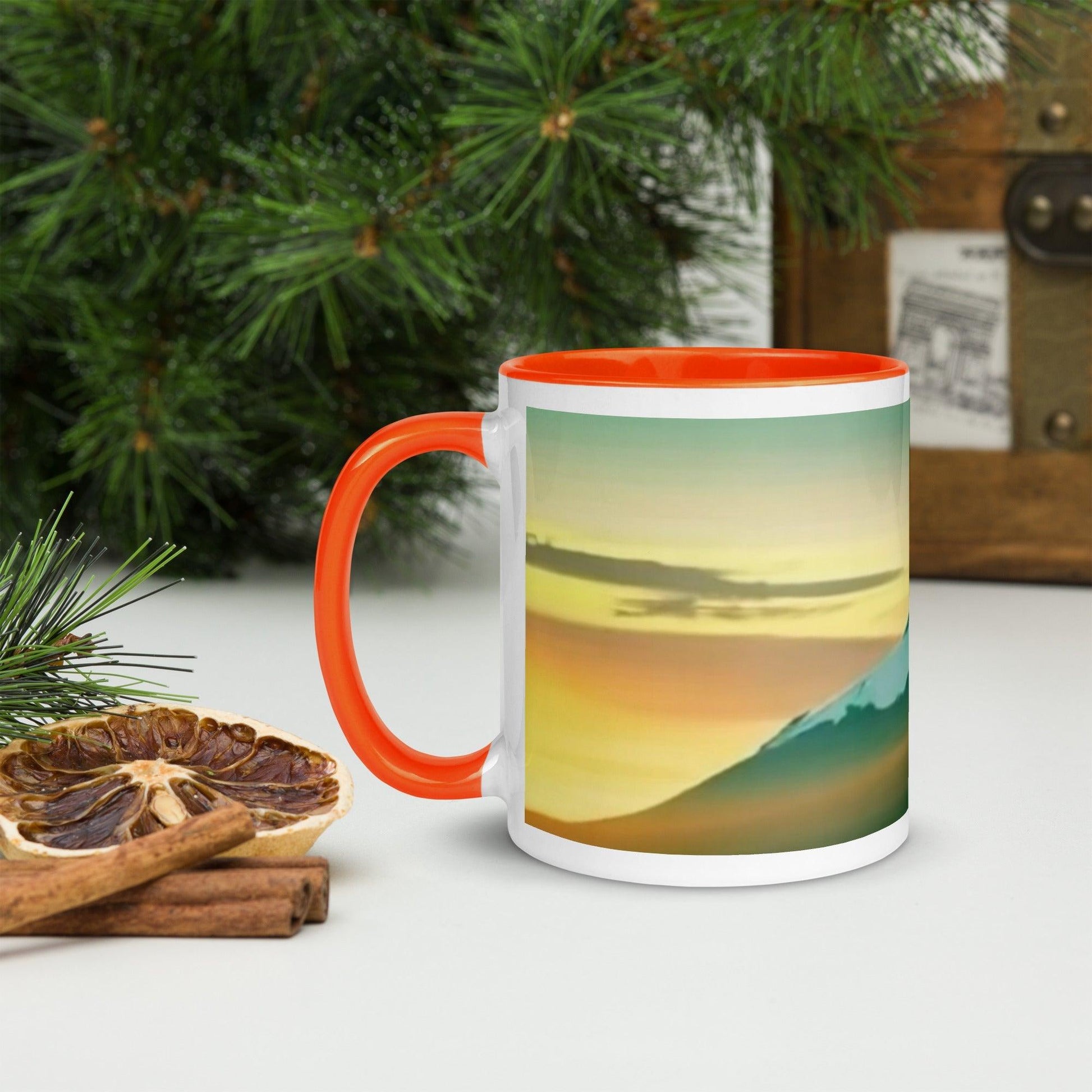 Mountain Scene Mug with Color Inside - Lizard Vigilante