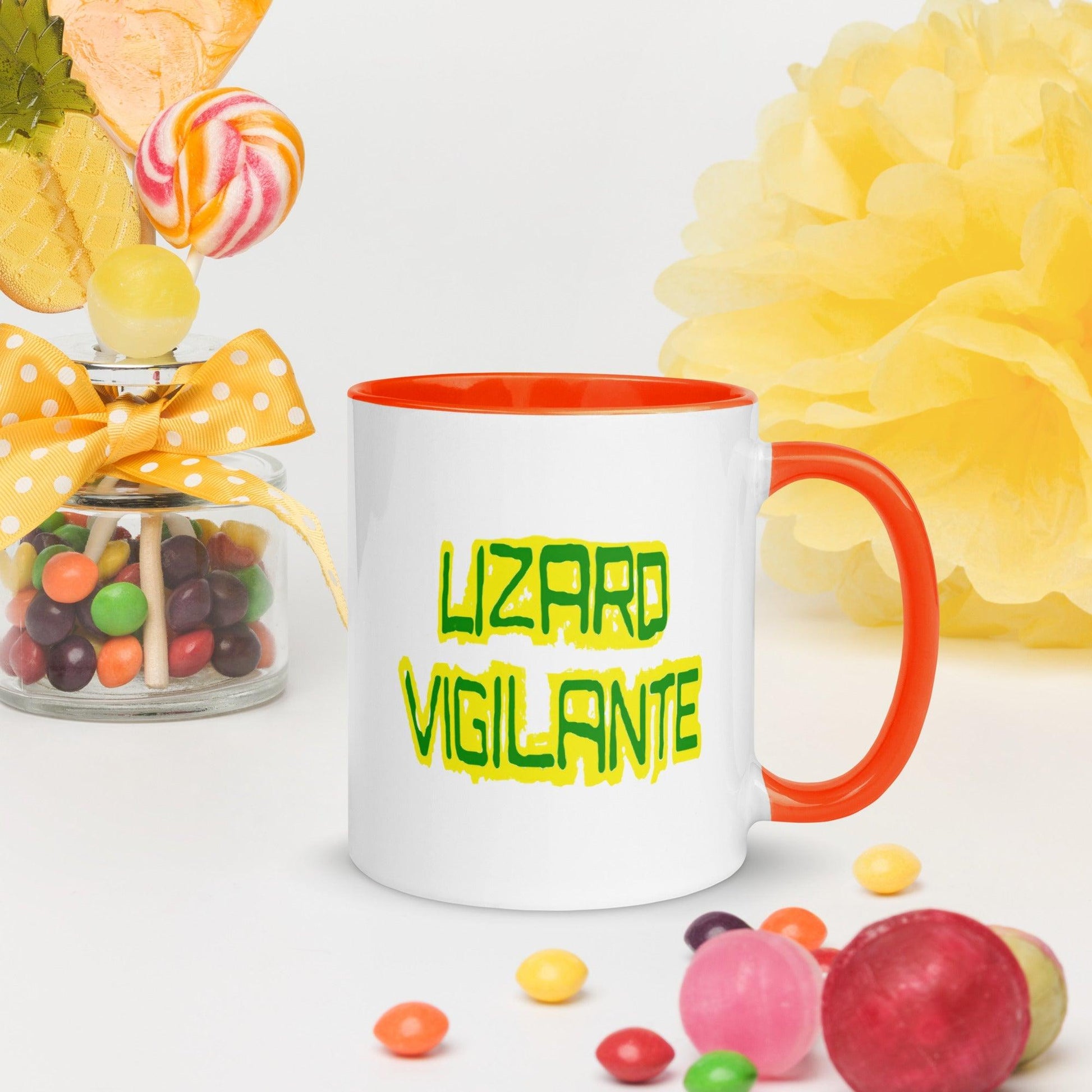 Lizard Vigilante Logoo Mug with Color Inside - Lizard Vigilante