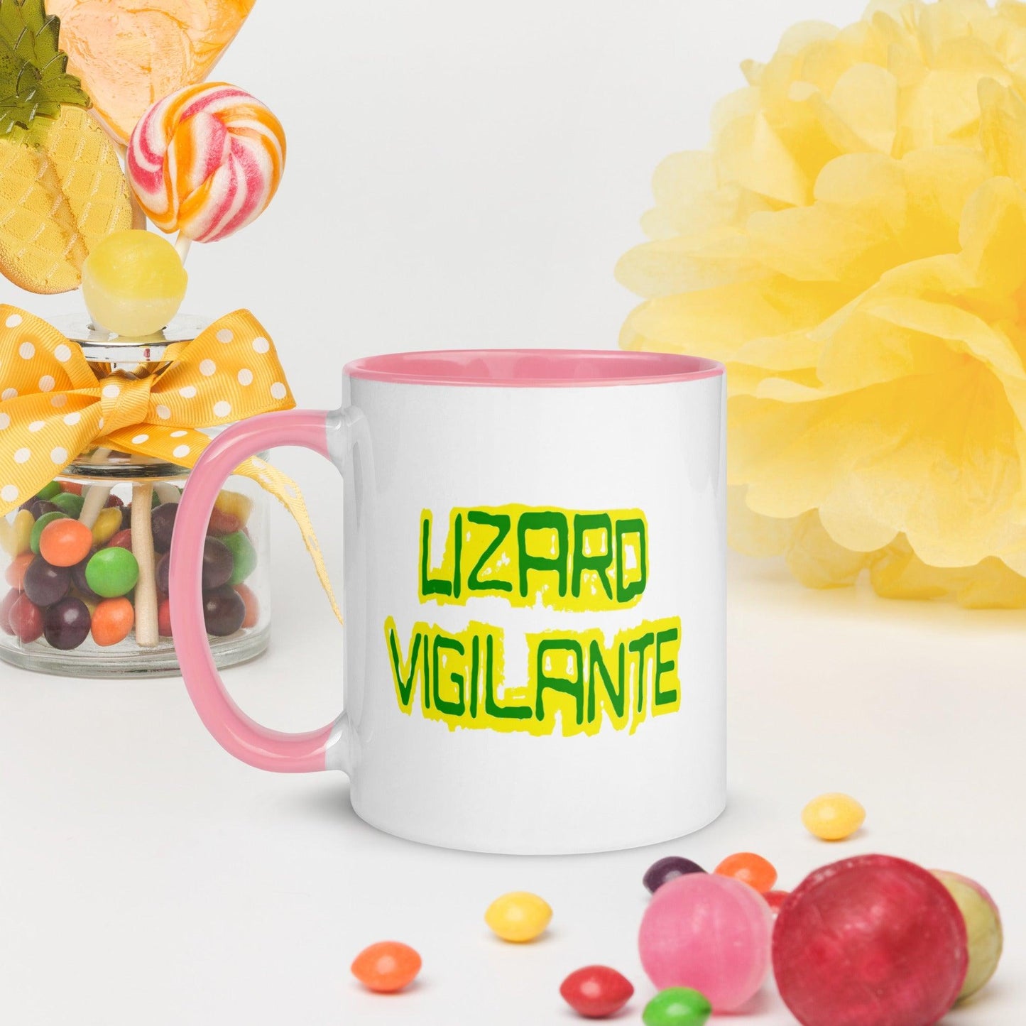 Lizard Vigilante Logoo Mug with Color Inside - Lizard Vigilante