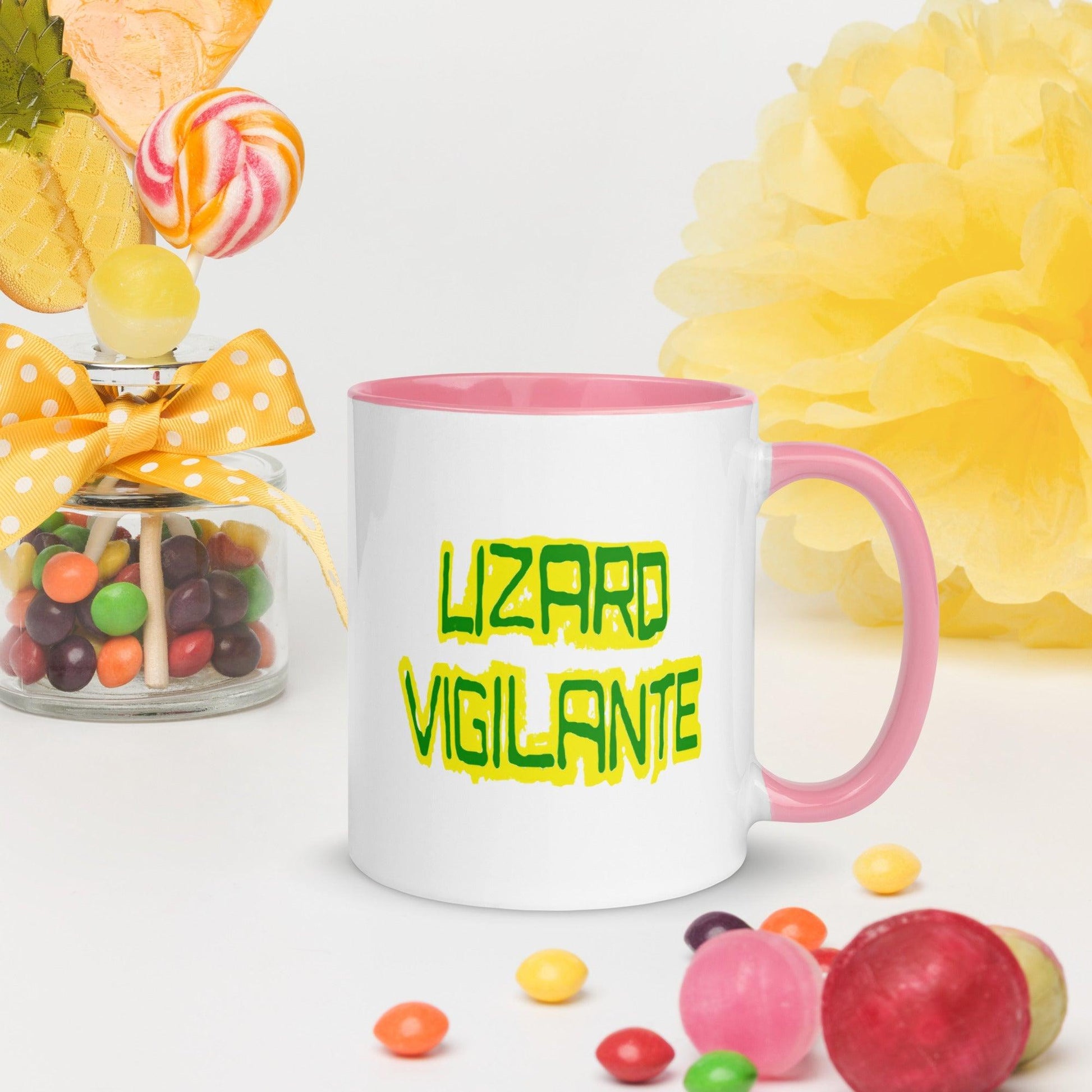 Lizard Vigilante Logoo Mug with Color Inside - Lizard Vigilante