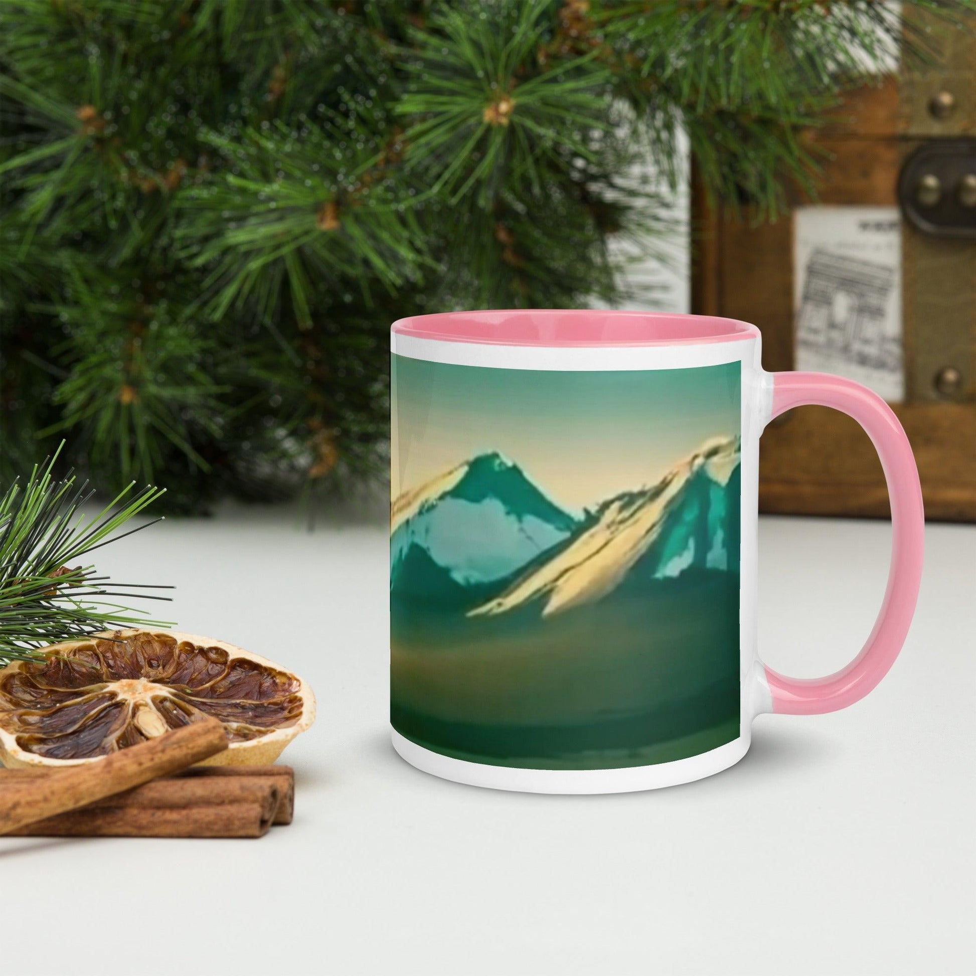 Mountain Scene Mug with Color Inside - Lizard Vigilante