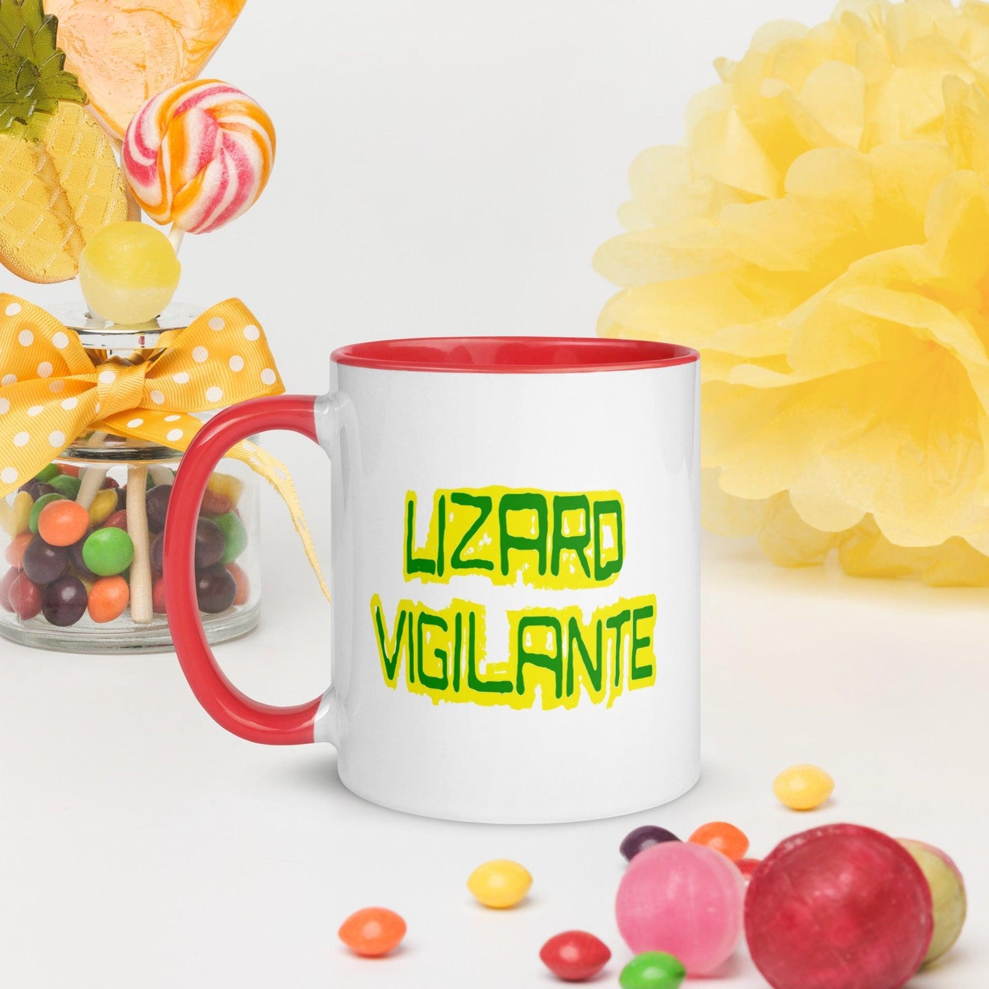 Lizard Vigilante Logoo Mug with Color Inside - Lizard Vigilante