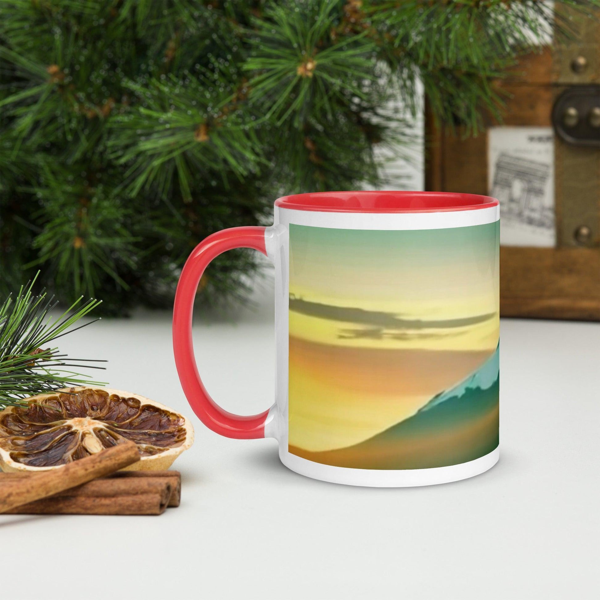 Mountain Scene Mug with Color Inside - Lizard Vigilante