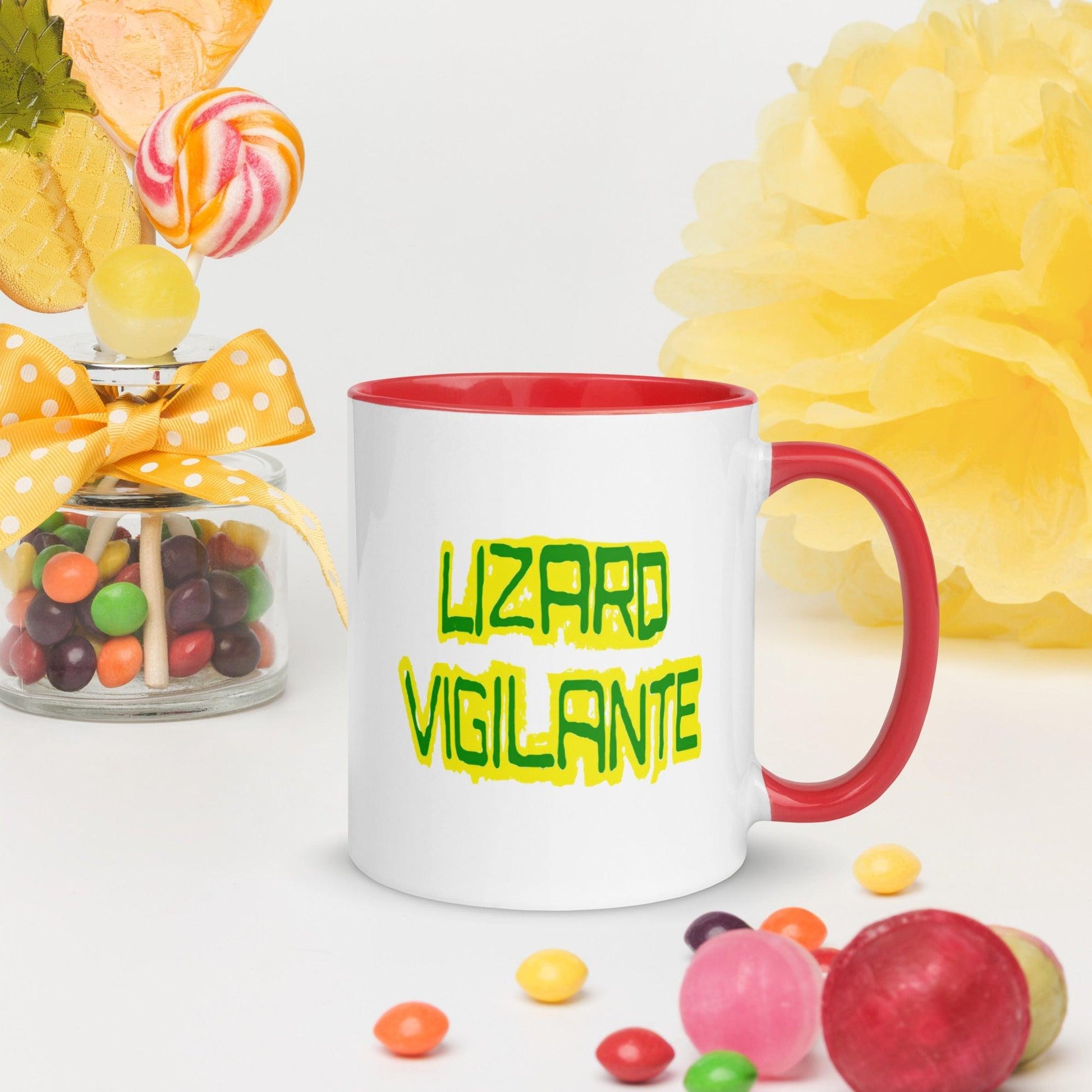 Lizard Vigilante Logoo Mug with Color Inside - Lizard Vigilante