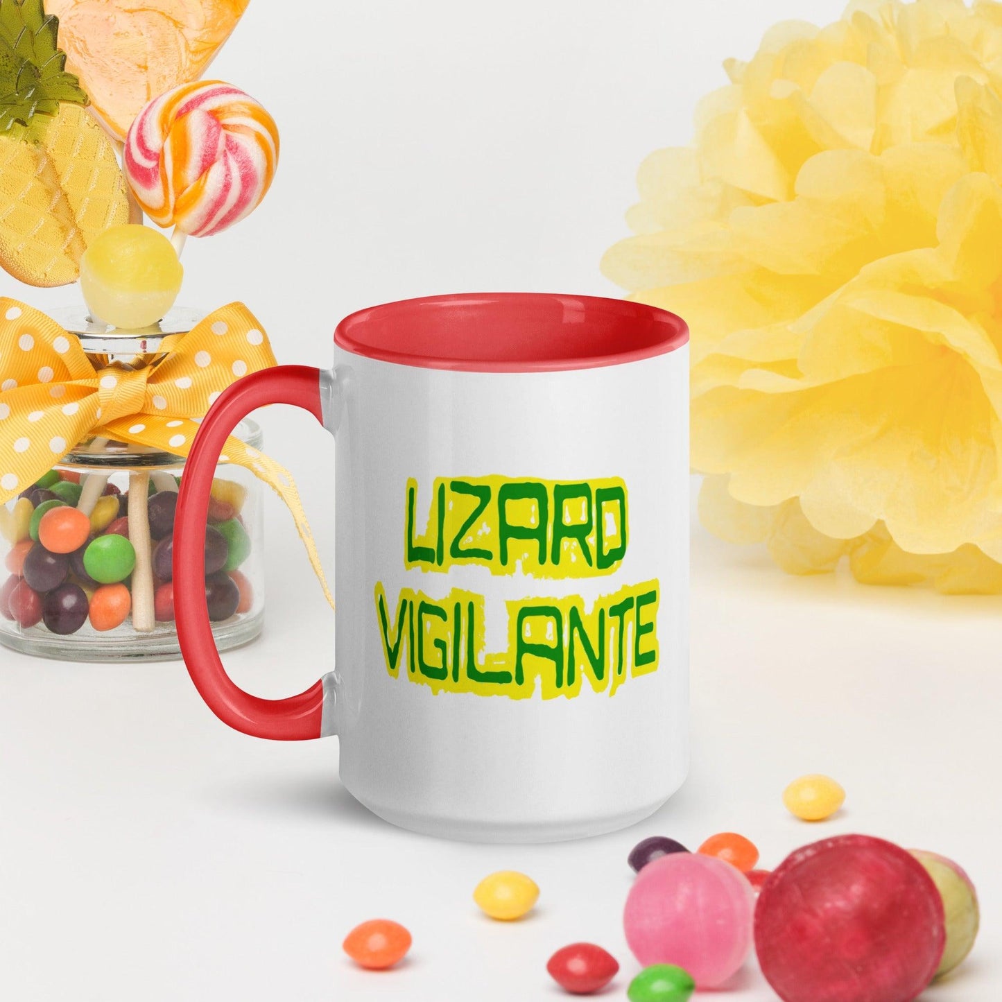 Lizard Vigilante Logoo Mug with Color Inside - Lizard Vigilante