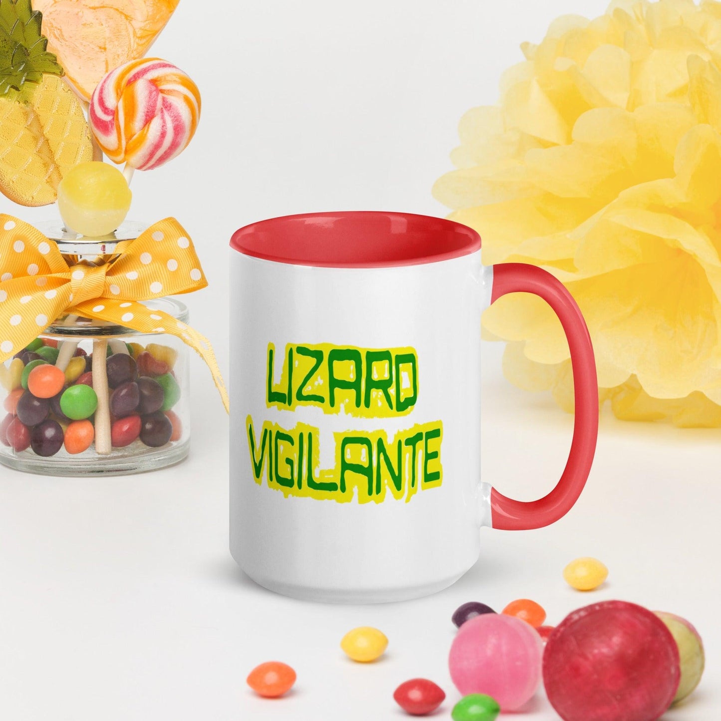 Lizard Vigilante Logoo Mug with Color Inside - Lizard Vigilante