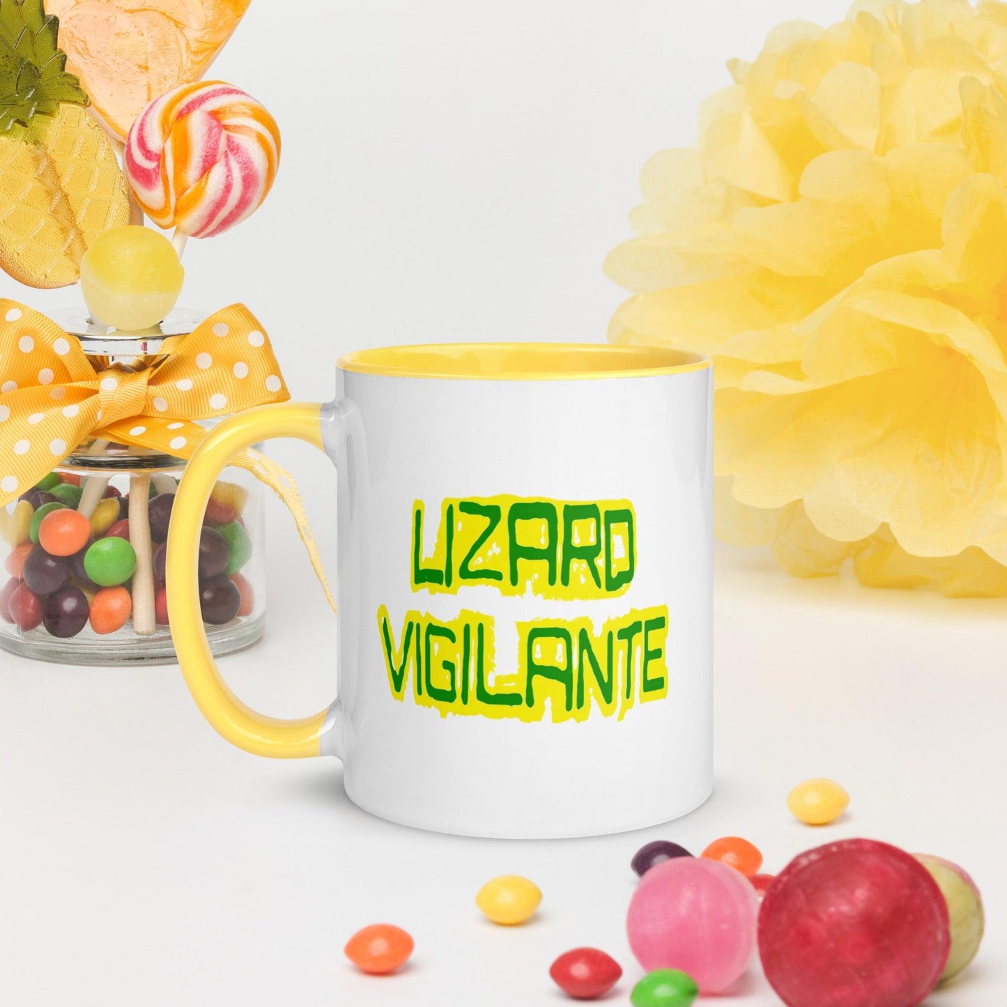 Lizard Vigilante Logoo Mug with Color Inside - Lizard Vigilante