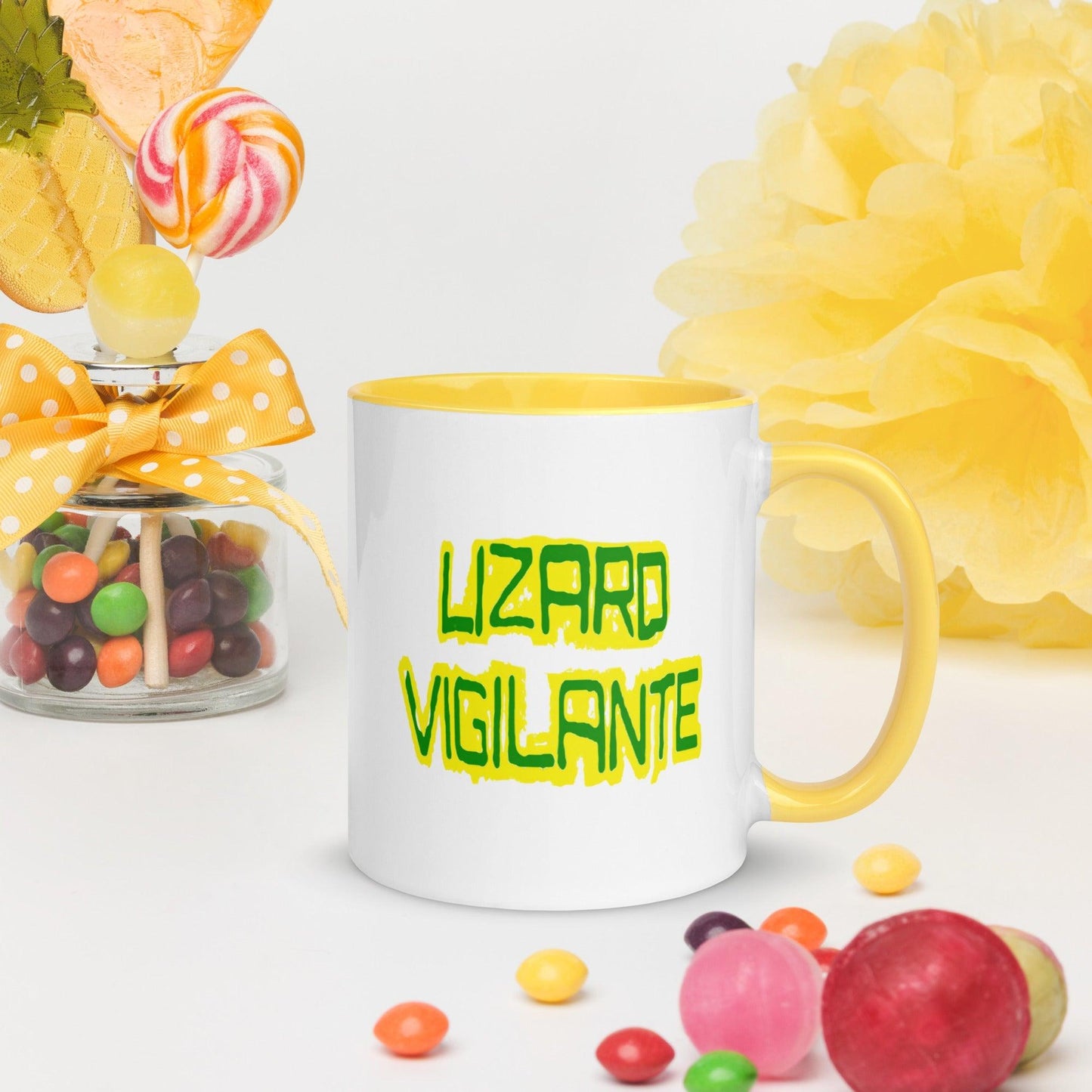 Lizard Vigilante Logoo Mug with Color Inside - Lizard Vigilante