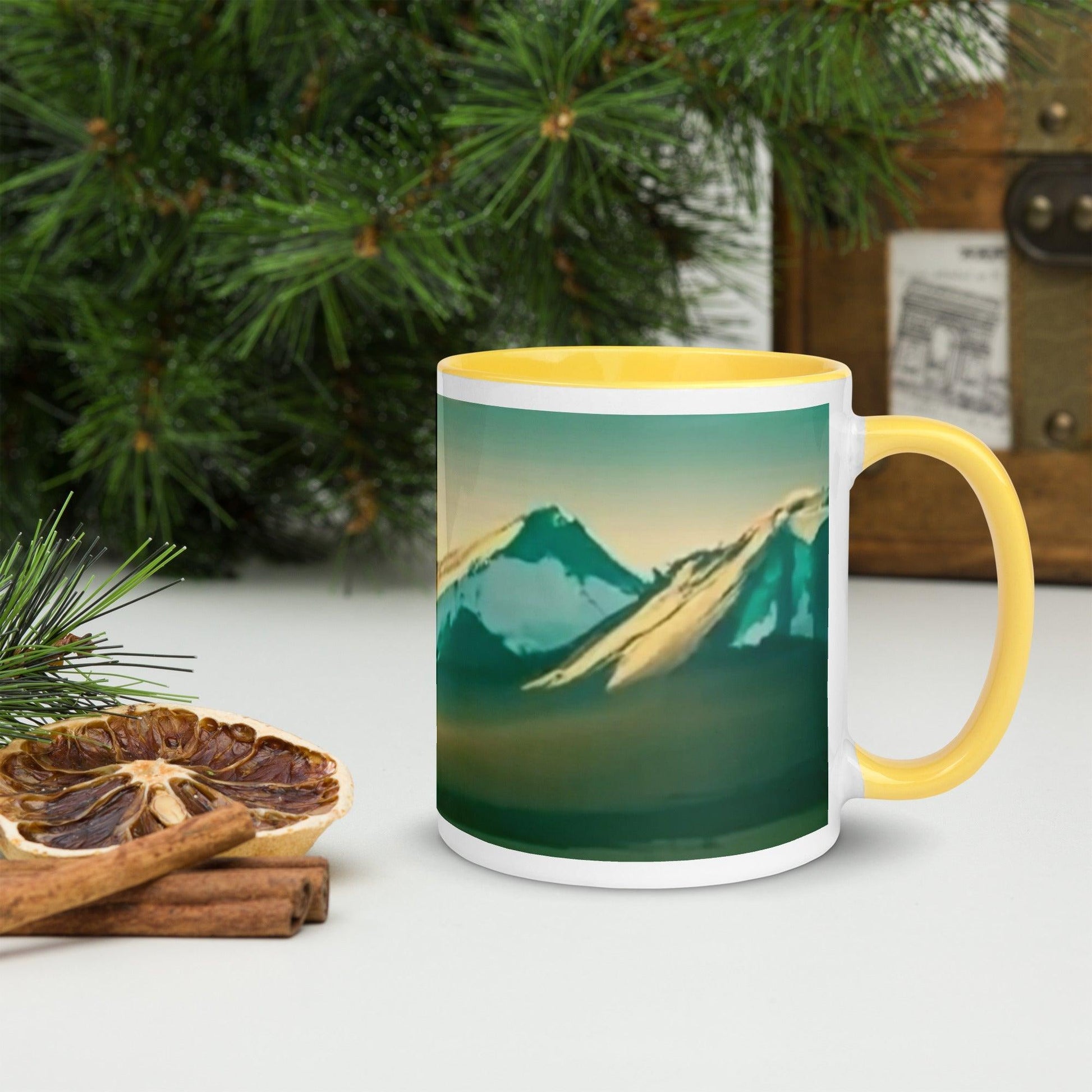 Mountain Scene Mug with Color Inside - Lizard Vigilante