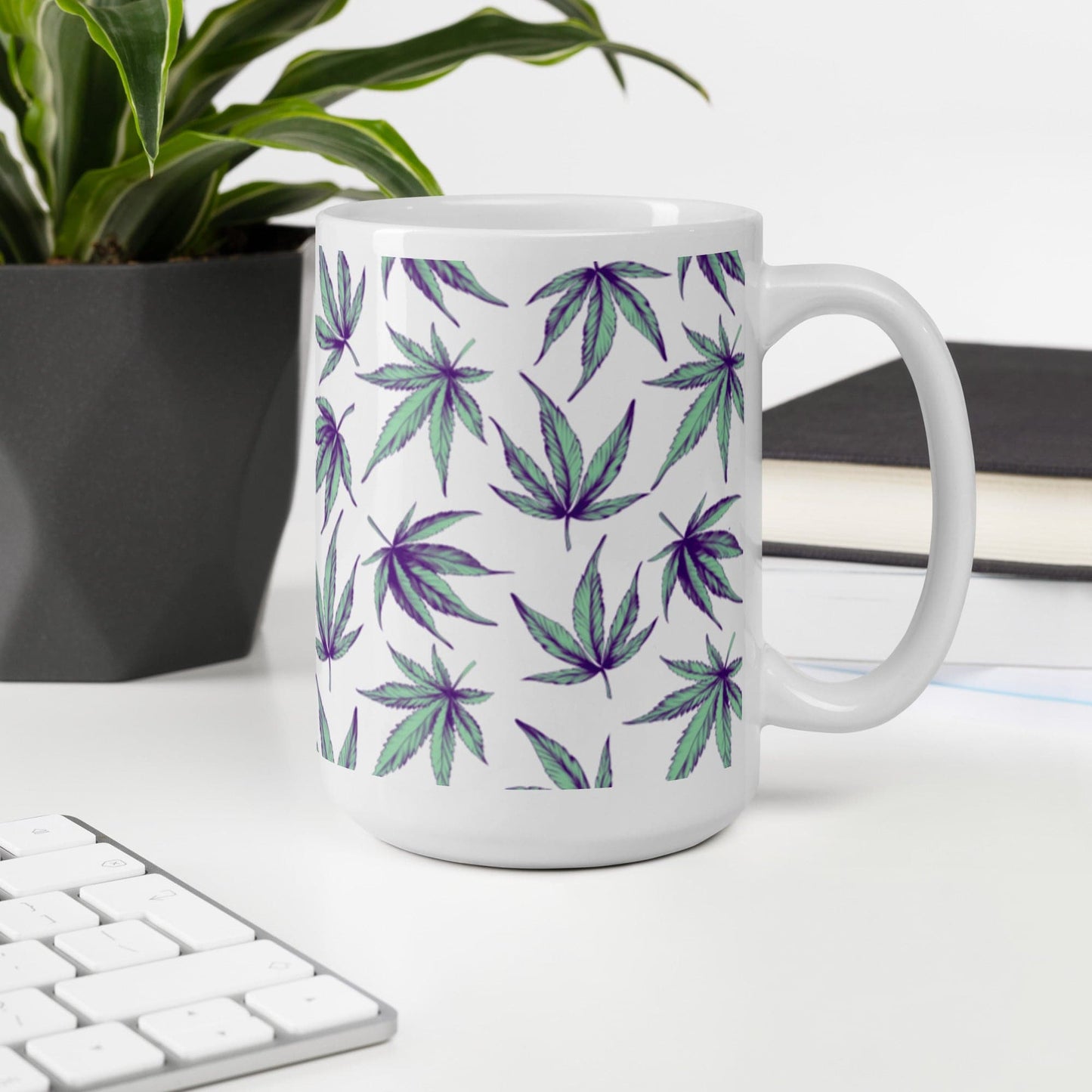 Minty Cannabis Leaf Coffee Mug