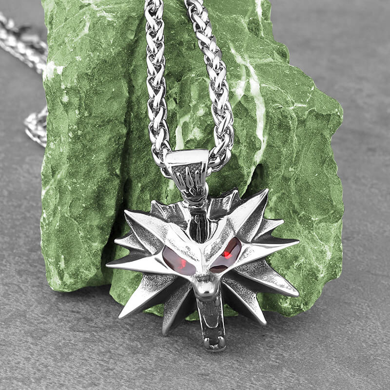 Wild Hunt Wolf Head Stainless Steel Pendant