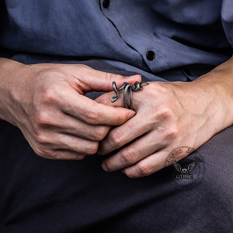 Wild Snake Stainless Steel Animal Ring
