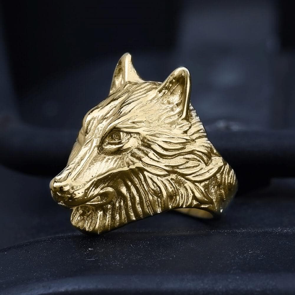 Wild Wolf 316L Stainless Steel Viking Ring