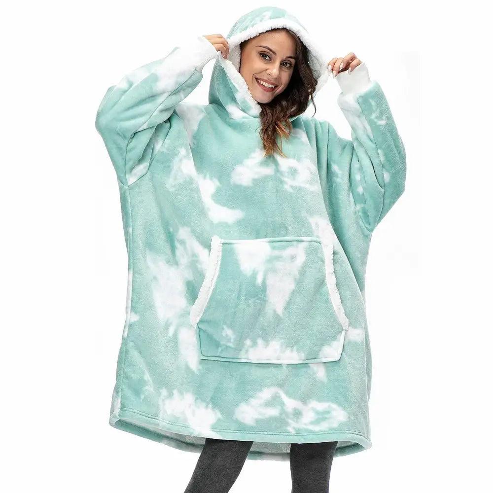 Winter Oversized Wearable Blanket Women Hoodies Sweatshirt TV Blanket With Sleeves Pullover Warm Soft Unisex Hoody Comfortable Sweatshirts For Autumn