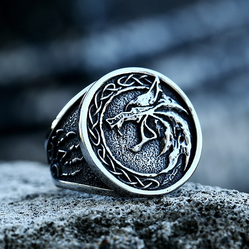 Witcher Wolf Stainless Steel Viking Ring