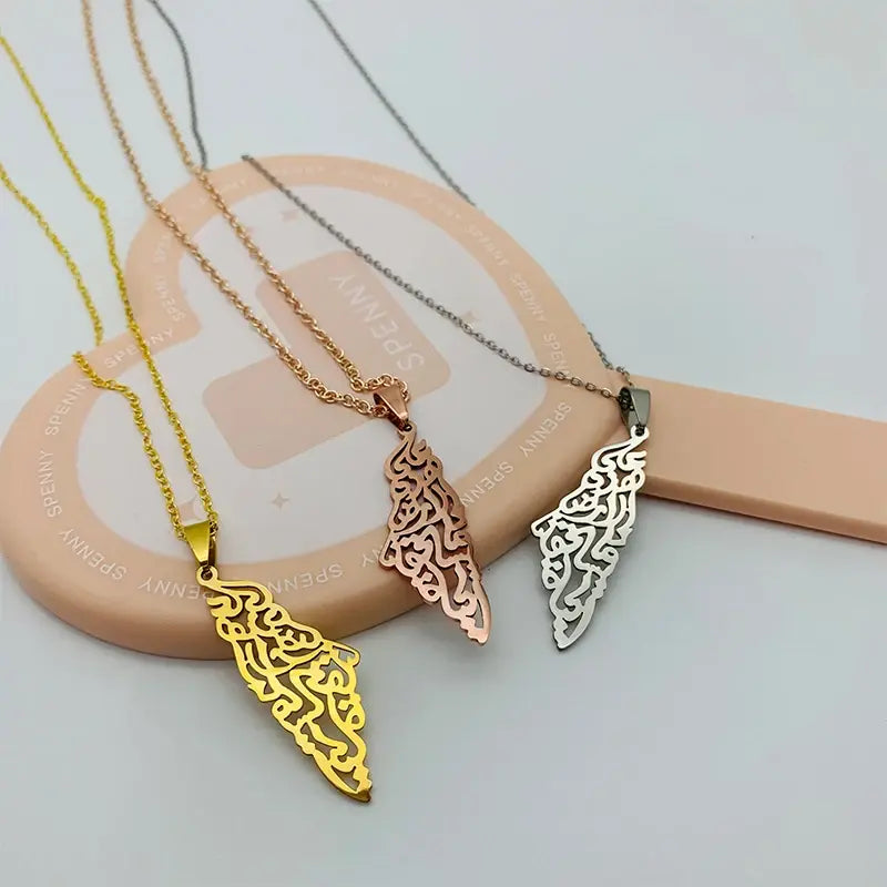 Stainless Steel Palestine Pendant Chain Necklaces