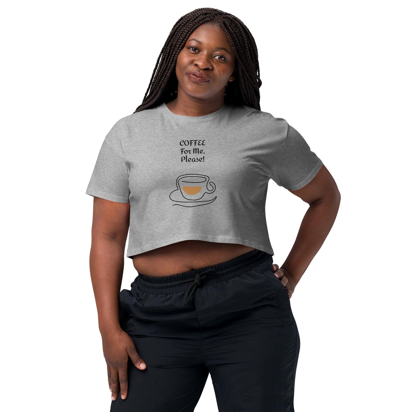 COFFEE For ME, Please! w/ a Cup and Saucer Women’s crop top - Lizard Vigilante