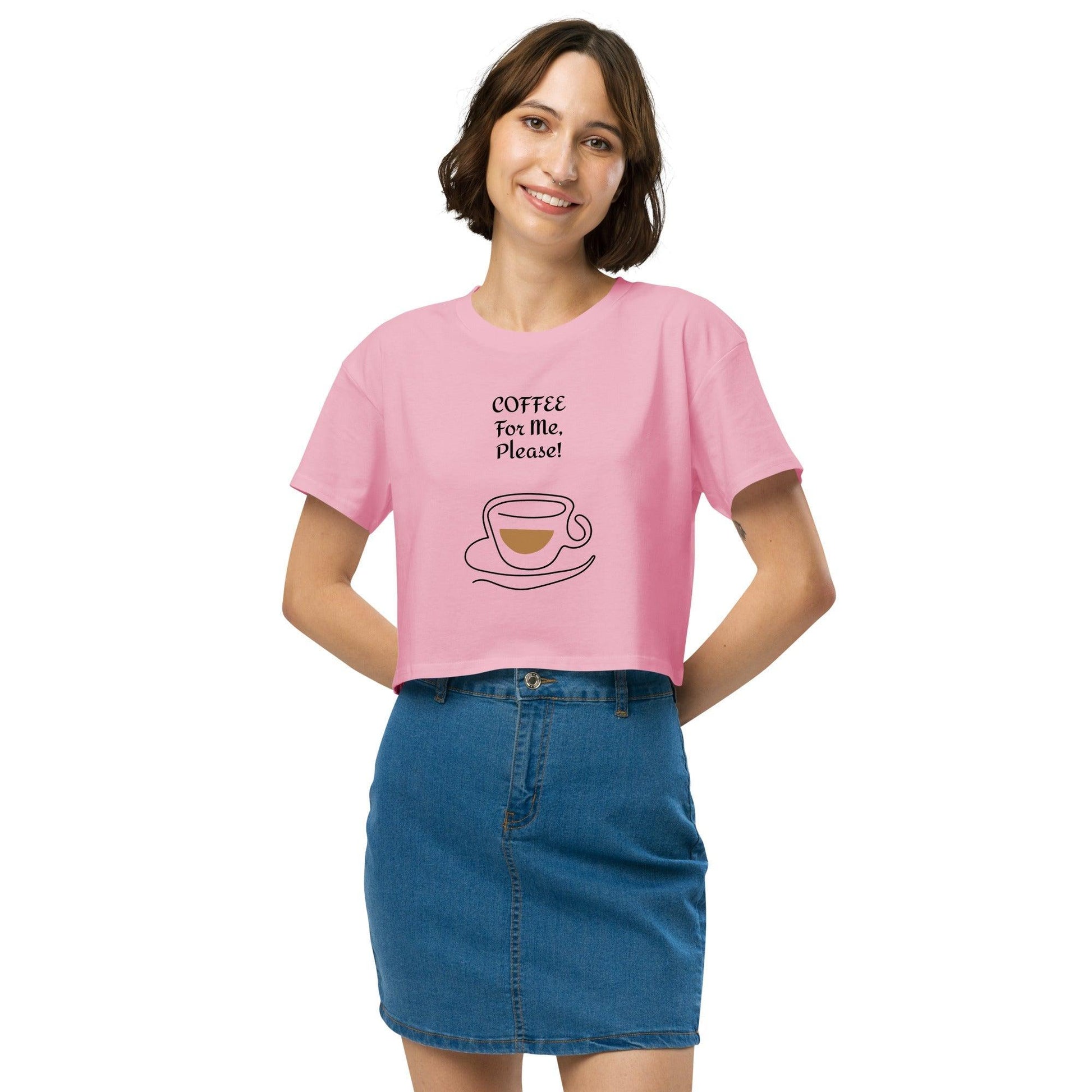 COFFEE For ME, Please! w/ a Cup and Saucer Women’s crop top - Lizard Vigilante