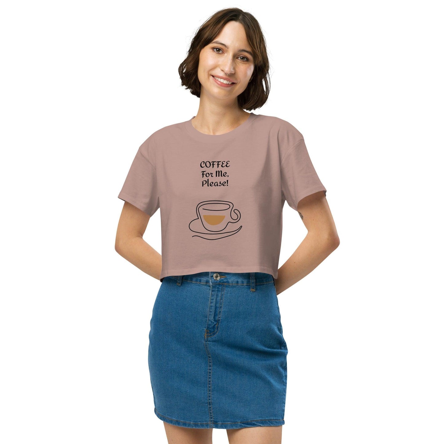 COFFEE For ME, Please! w/ a Cup and Saucer Women’s crop top - Lizard Vigilante