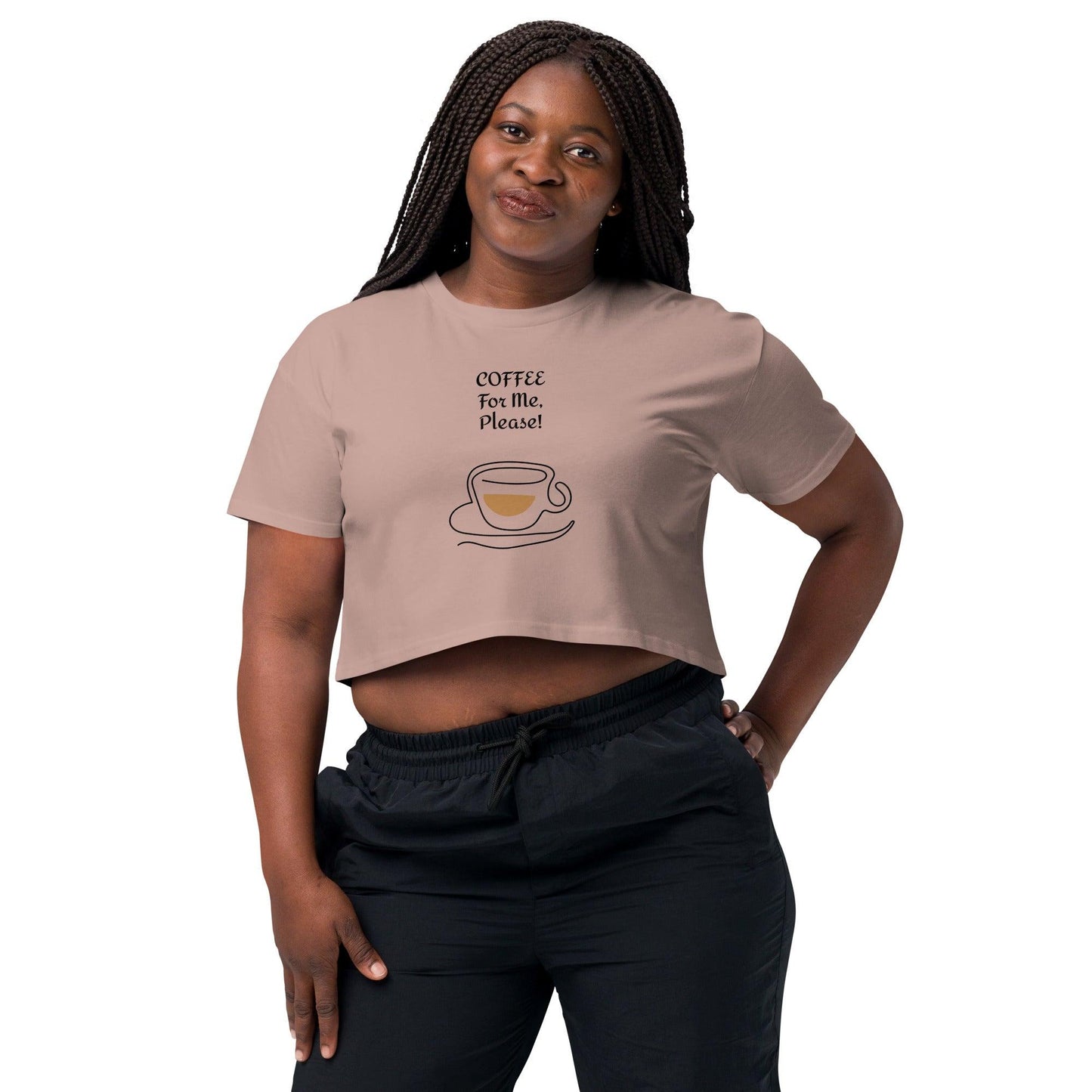 COFFEE For ME, Please! w/ a Cup and Saucer Women’s crop top - Lizard Vigilante