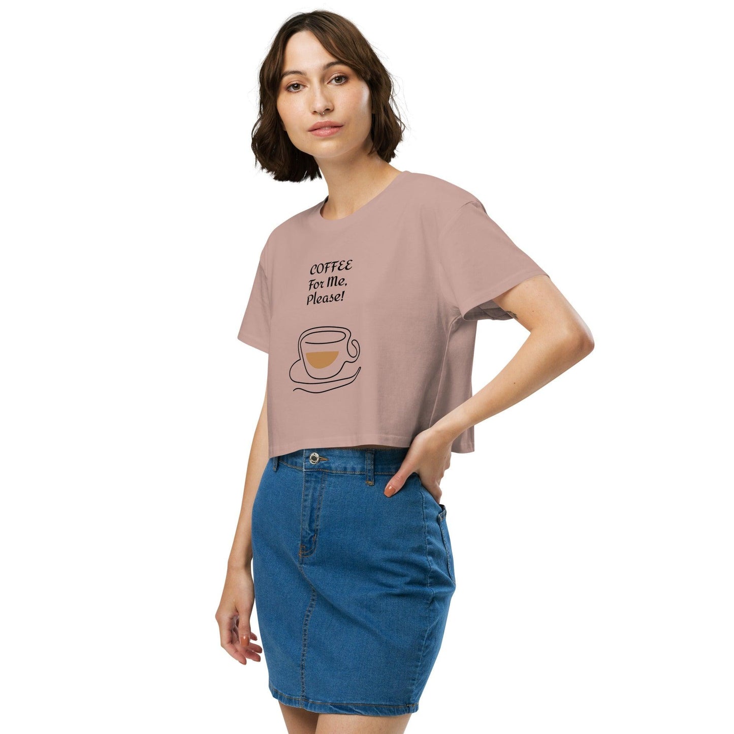 COFFEE For ME, Please! w/ a Cup and Saucer Women’s crop top - Lizard Vigilante