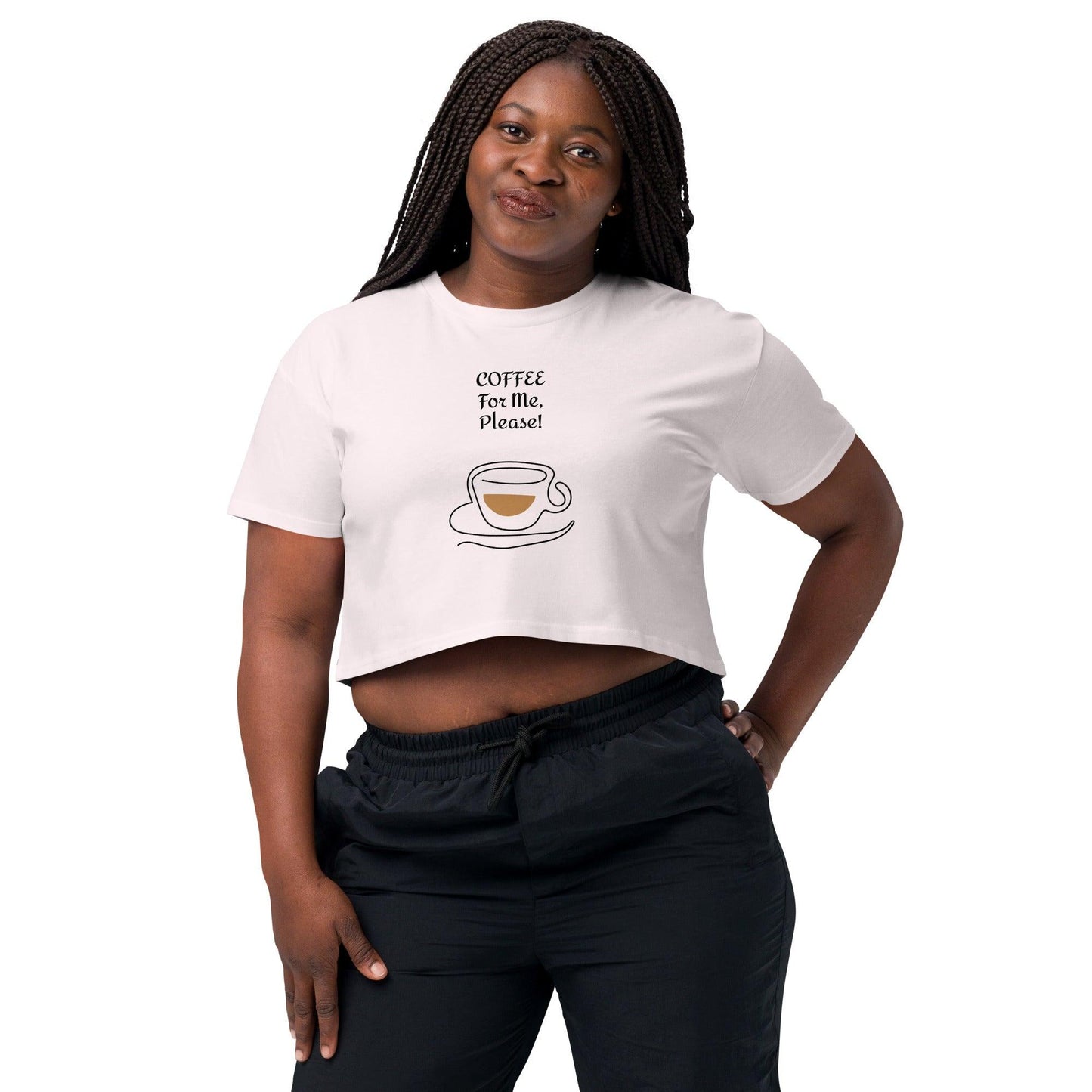 COFFEE For ME, Please! w/ a Cup and Saucer Women’s crop top - Lizard Vigilante