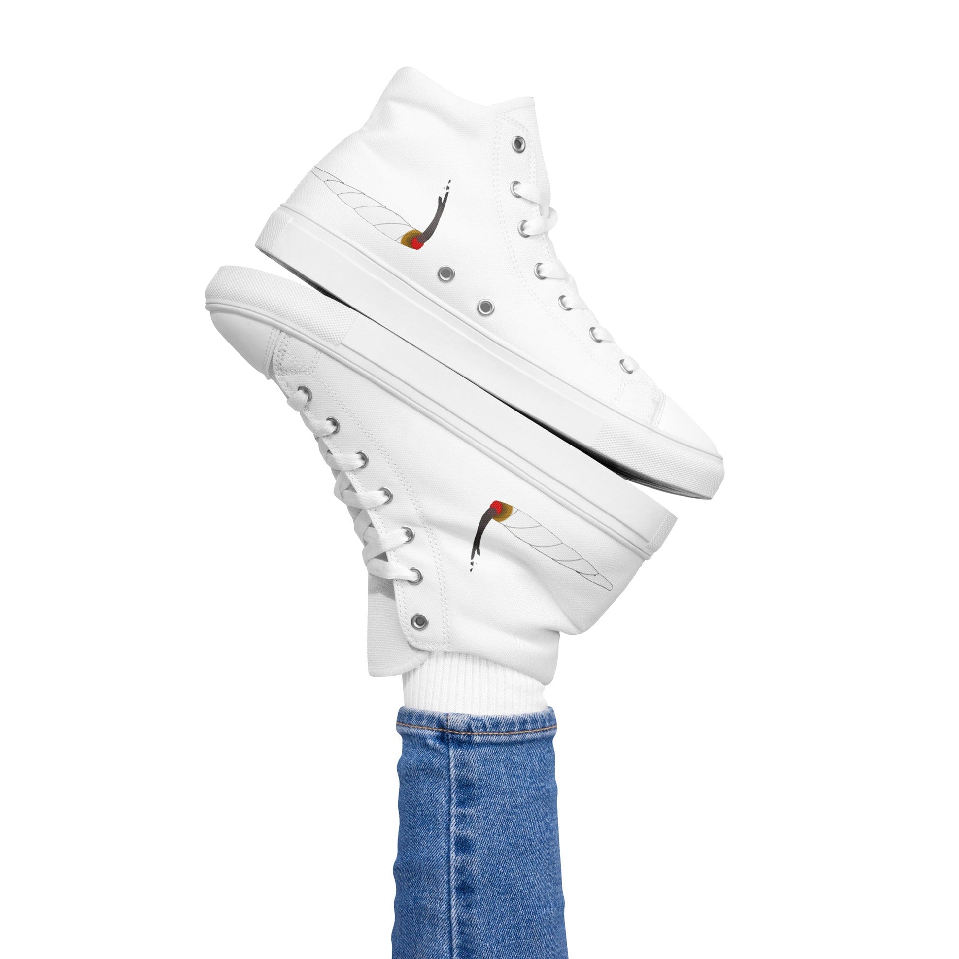 Joint Women’s high top canvas shoes Featuring a Burning Joint - Lizard Vigilante