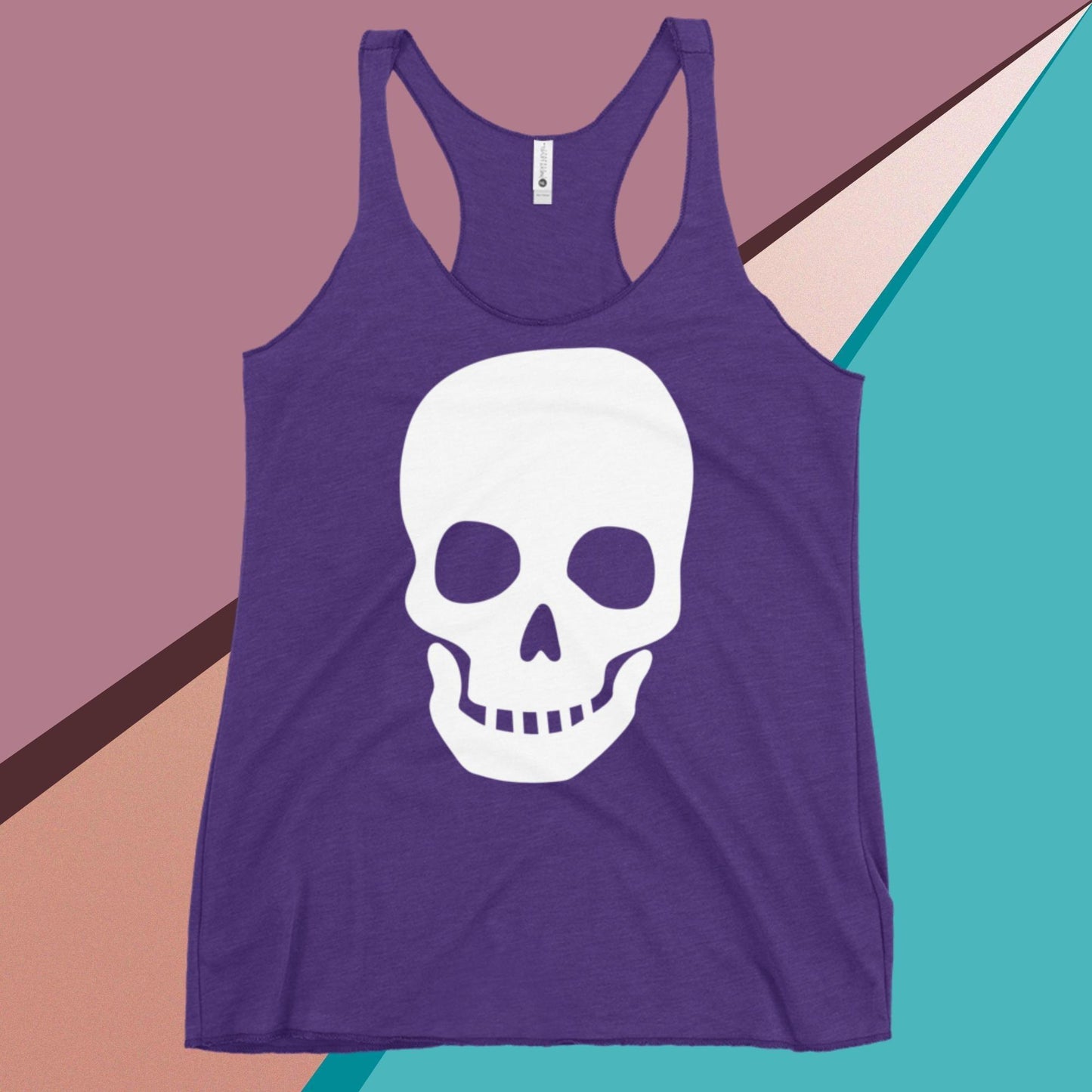 Reveal Your Inner Rebel with our Skull Women's Racerback Tank - Trendy, Edgy, and Unstoppable! - Lizard Vigilante