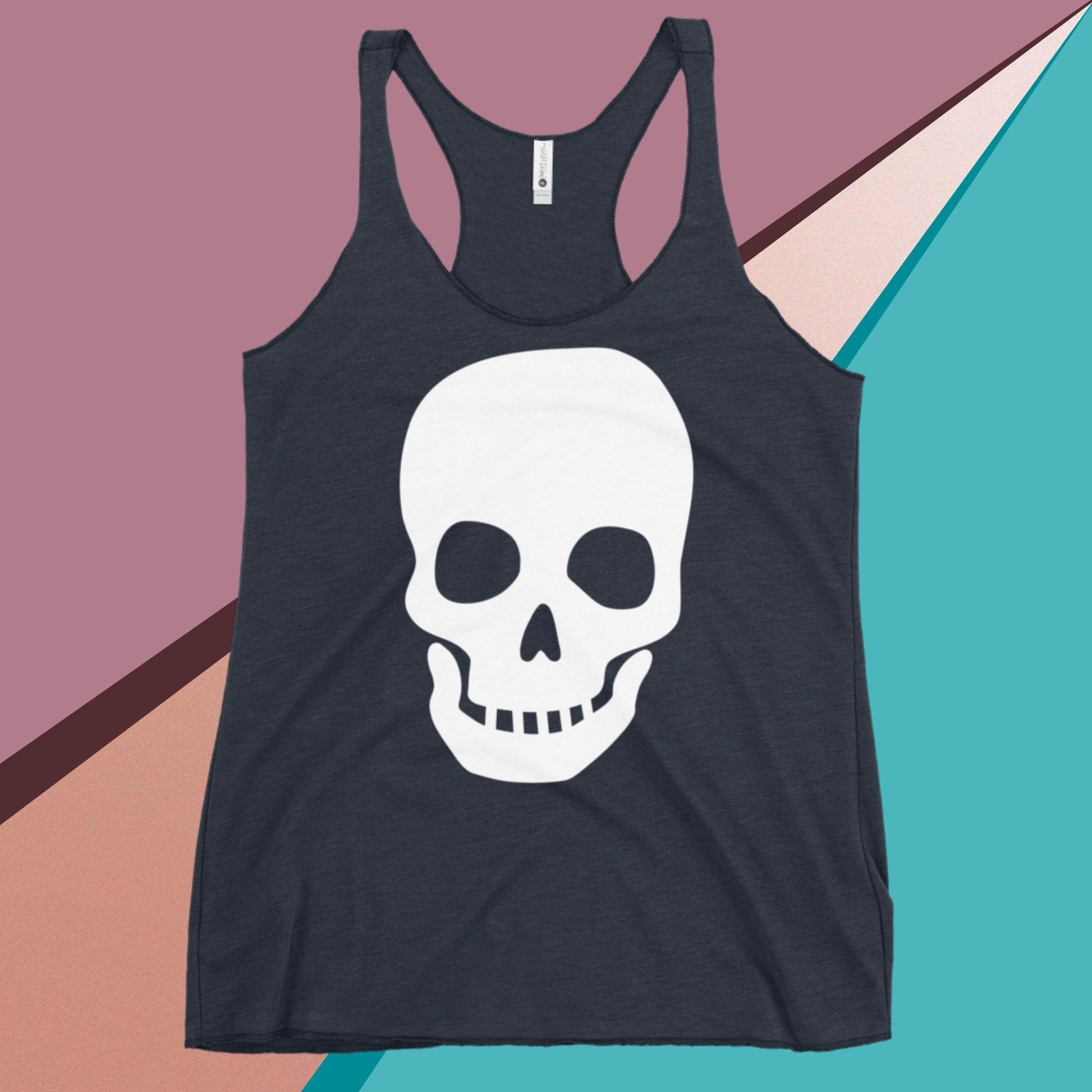 Reveal Your Inner Rebel with our Skull Women's Racerback Tank - Trendy, Edgy, and Unstoppable! - Lizard Vigilante