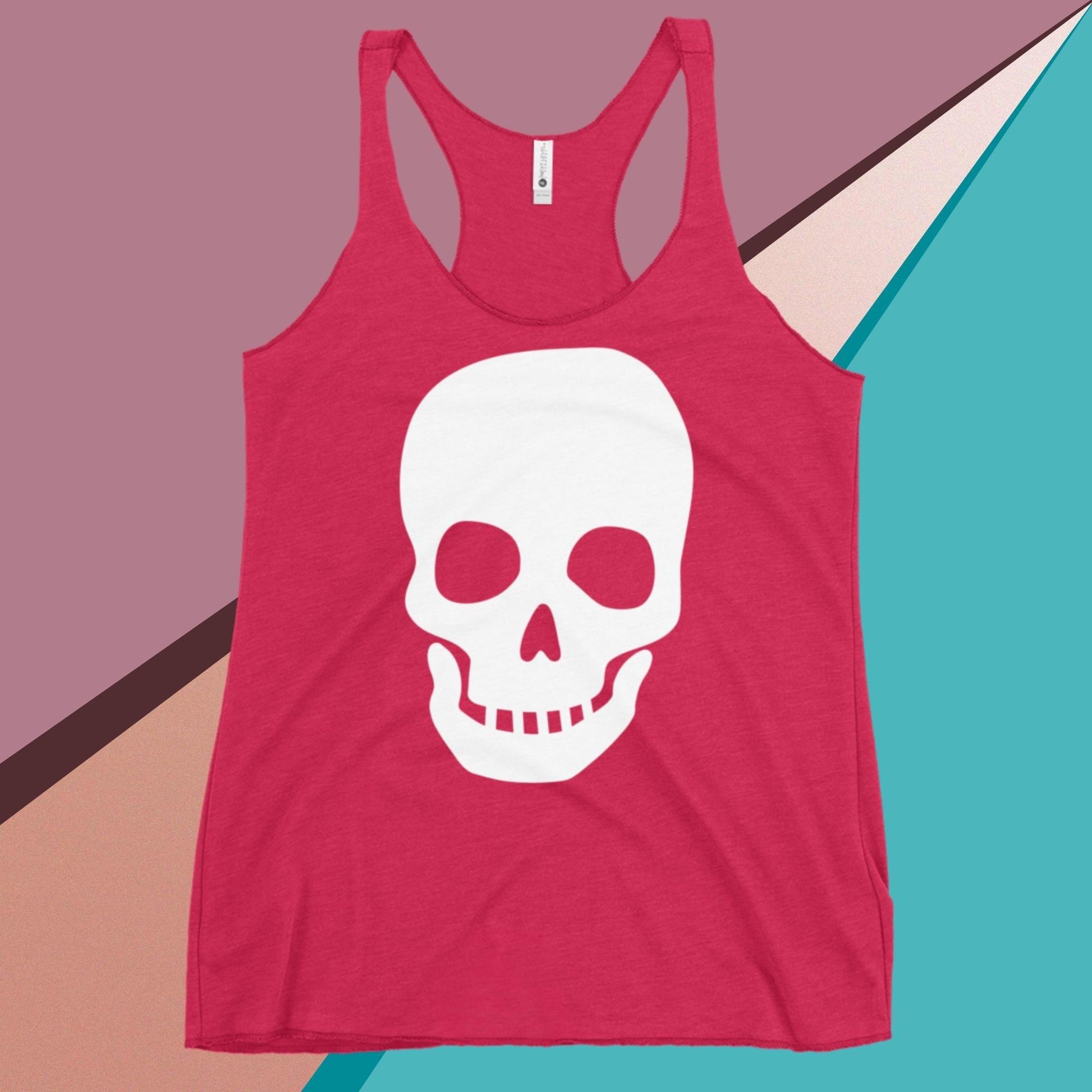 Reveal Your Inner Rebel with our Skull Women's Racerback Tank - Trendy, Edgy, and Unstoppable! - Lizard Vigilante